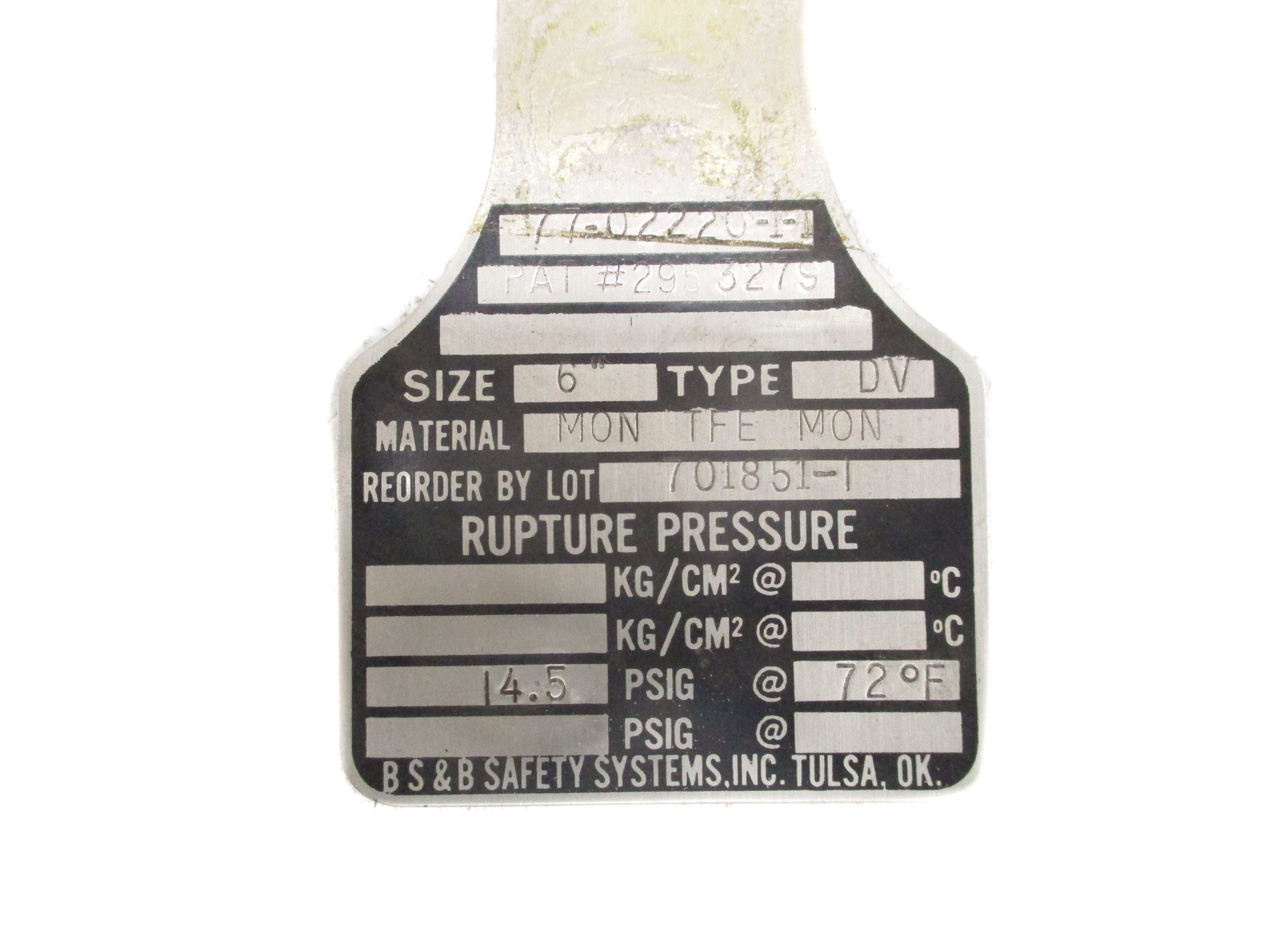 BS&B SAFETY SYSTEMS 701851-1 14.5PSI NSNP