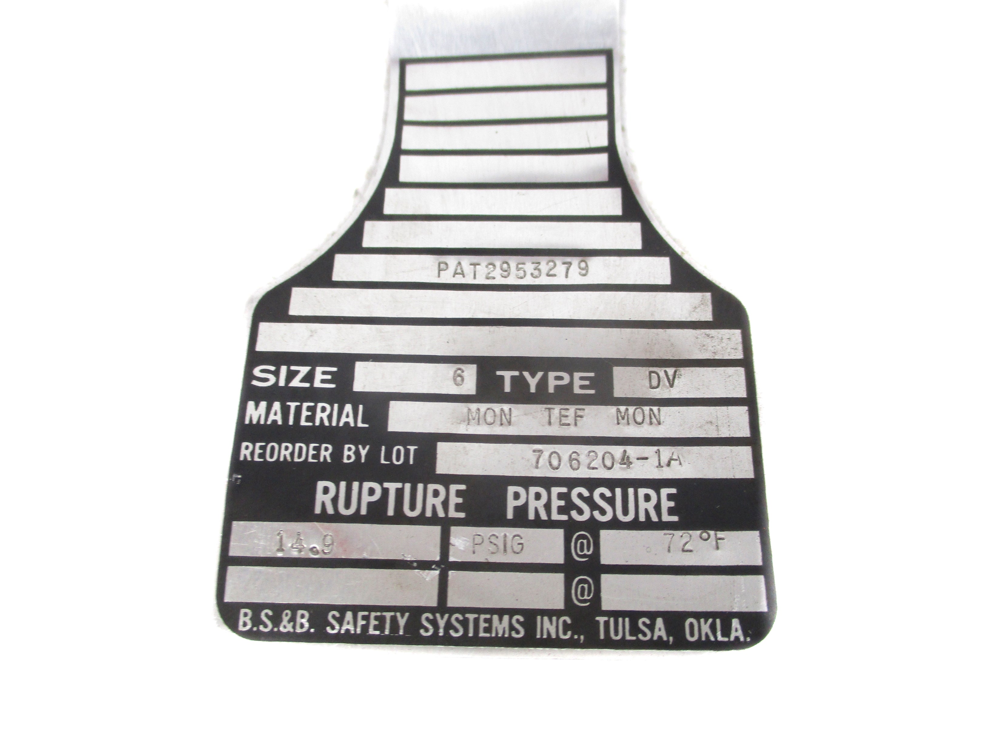 BS&B SAFETY SYSTEMS 706204-1A 14.9PSI NSNP
