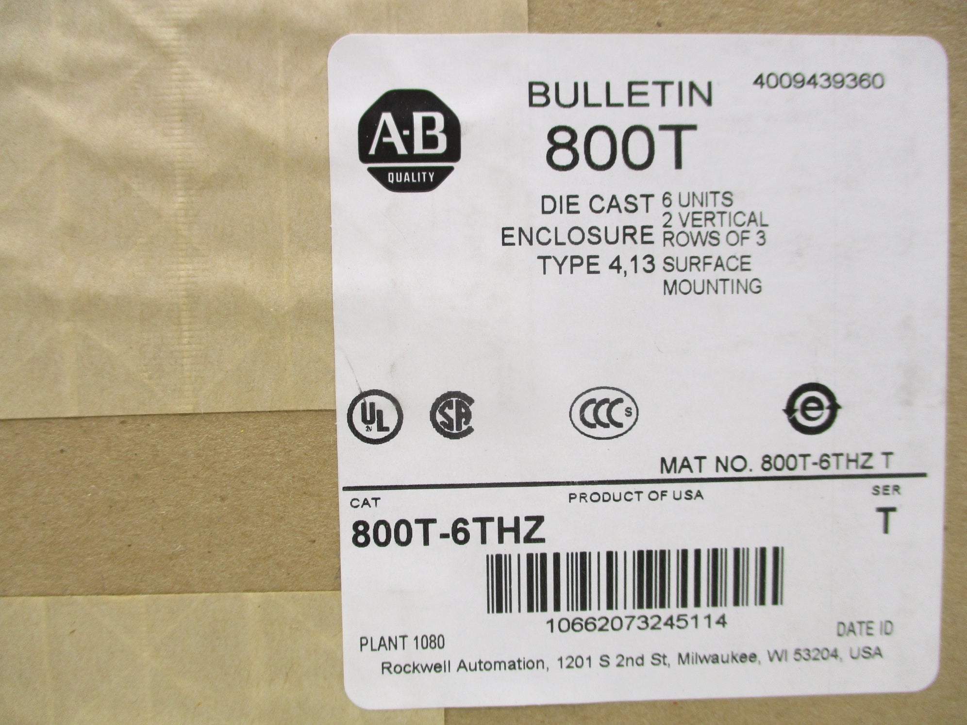 INDUSTRIAL SPARE PART 800T-6THZ SER. T (BR/WH) NSFS