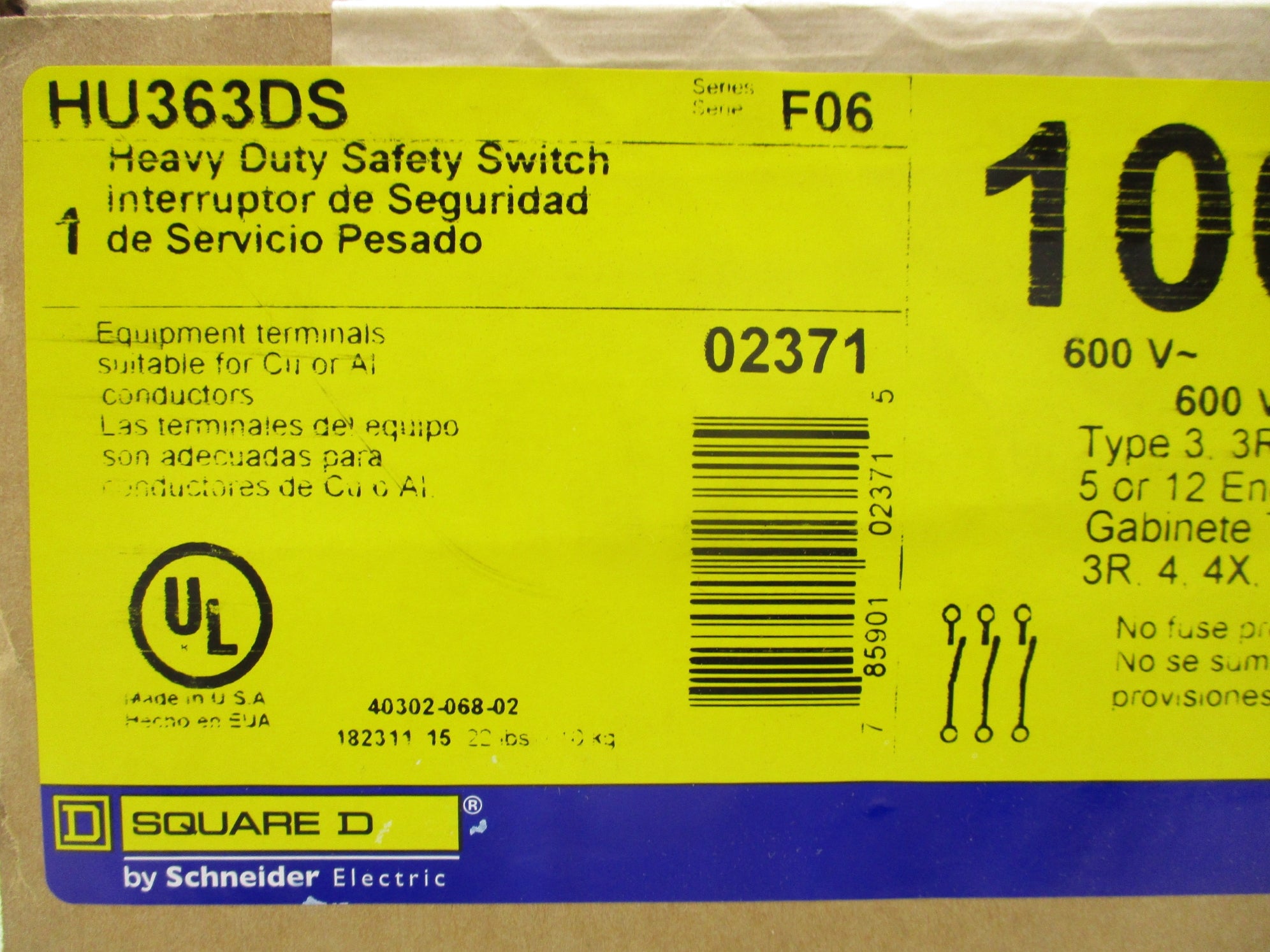 SQUARE D HU363DS SER. F06 NSFS