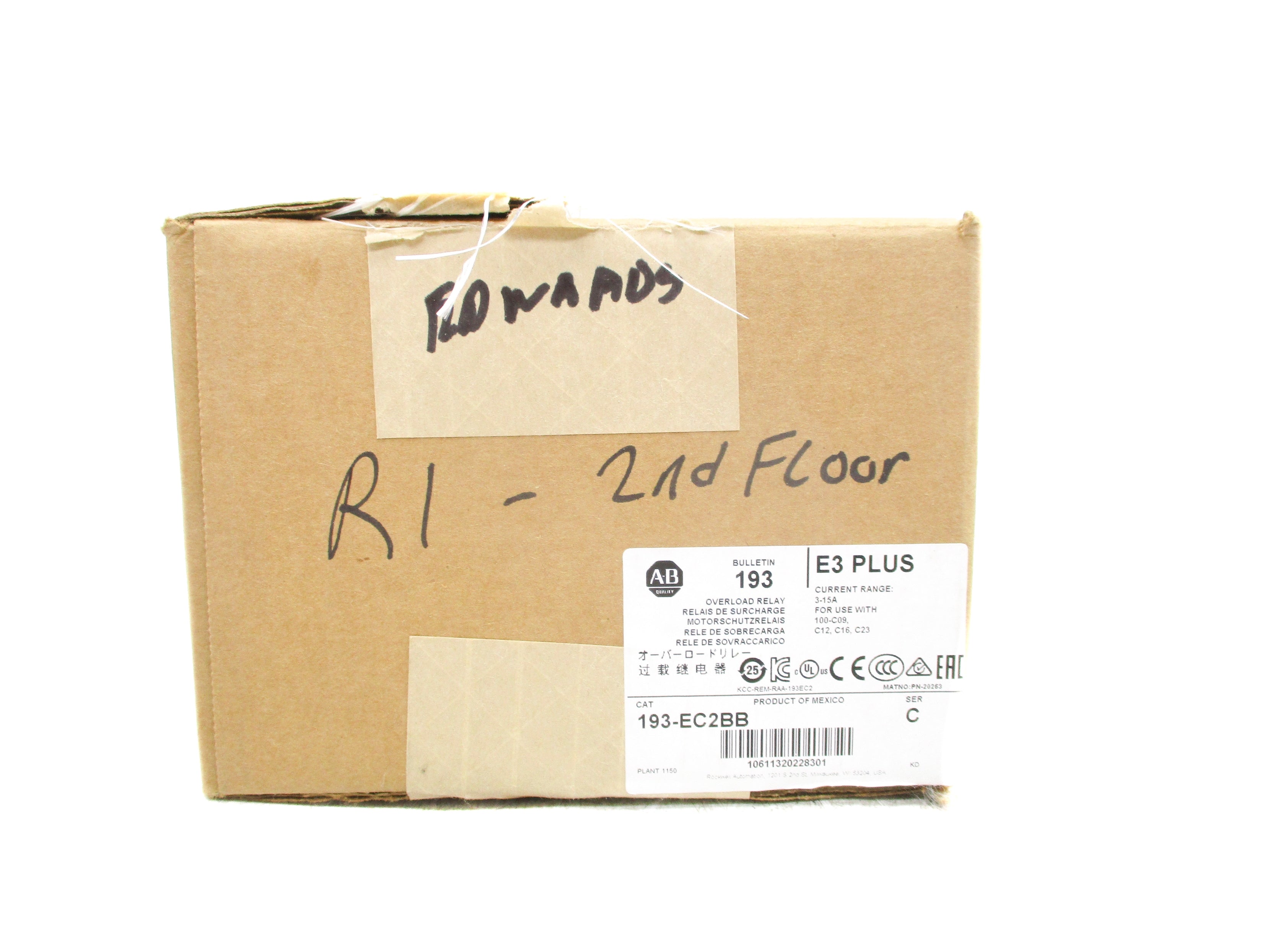 ALLEN BRADLEY 193-EC2BB SER. C 3-15A 600VAC (BR/WH) NSMP