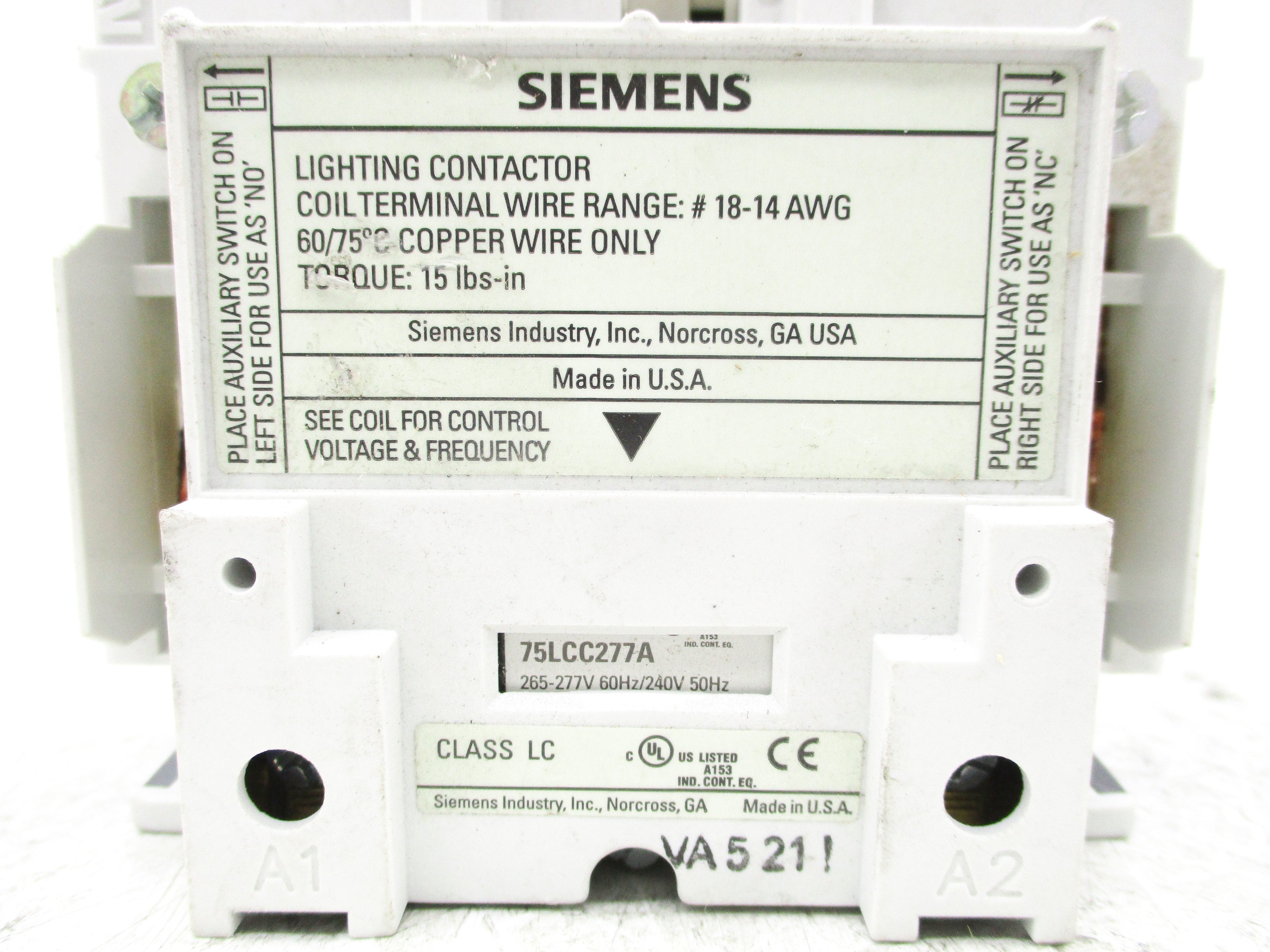 SIEMENS 75LCC277A 277V UNMP