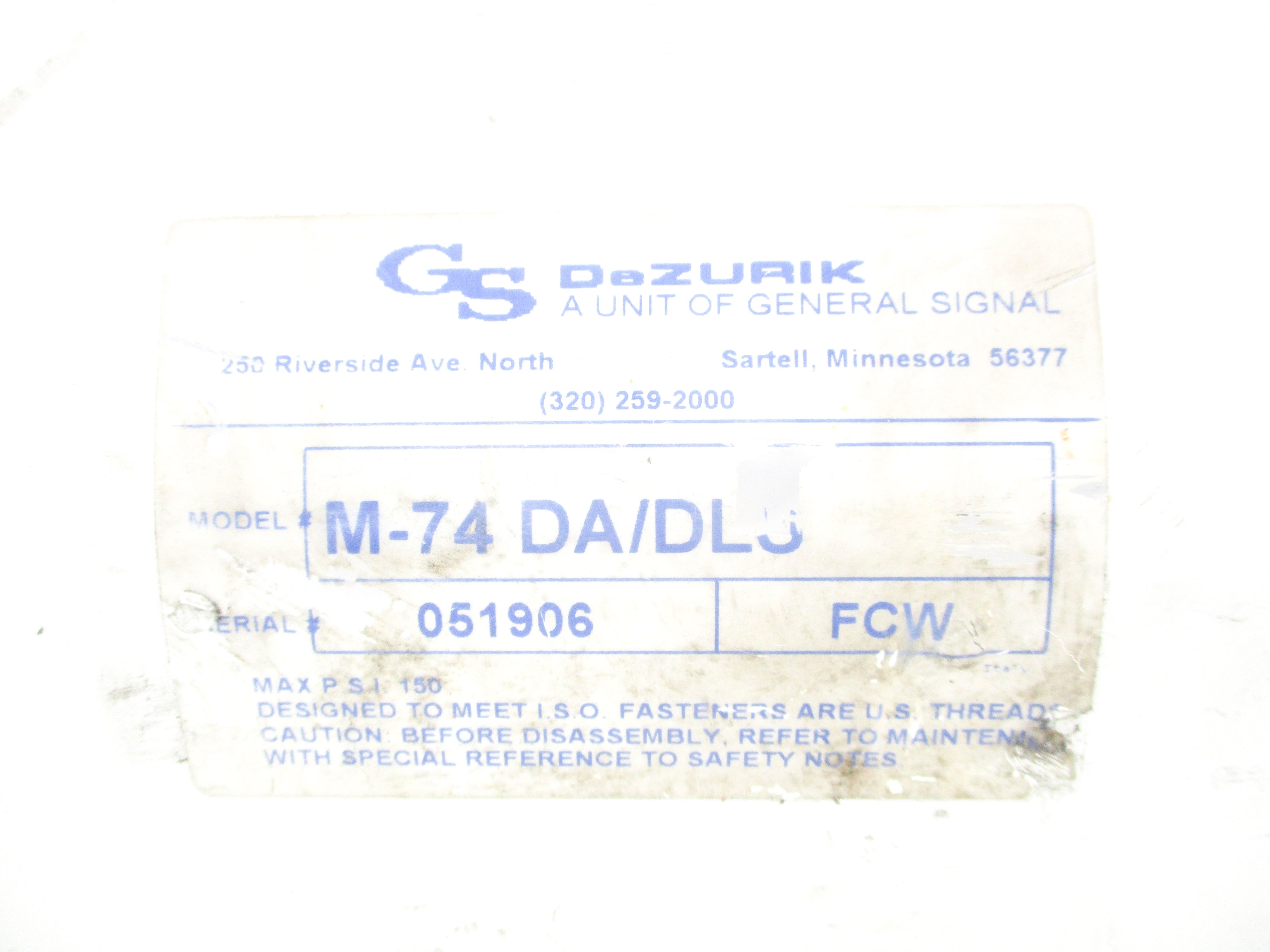 GENERAL SIGNAL M-74DA/DLS NSNP