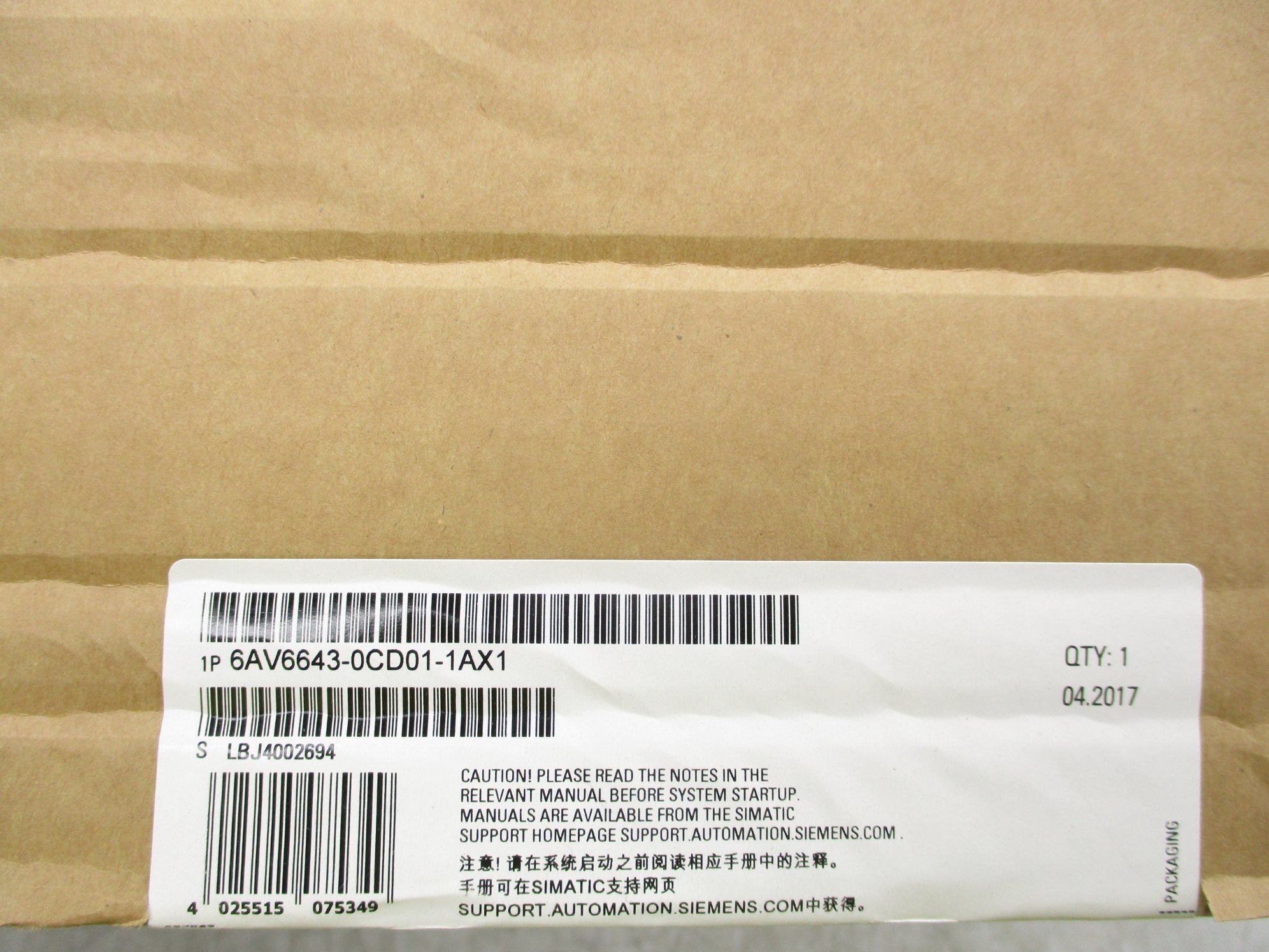 SIEMENS 6AV6643-0CD01-1AX1 NSFS