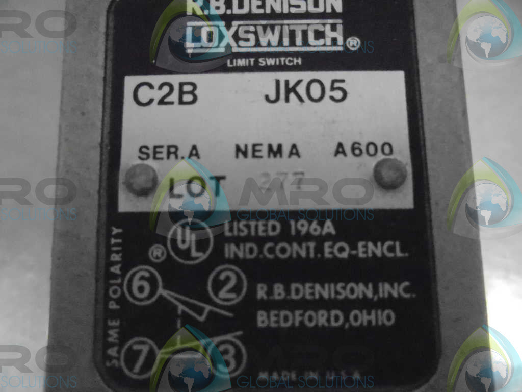 R.B. DENISON, INC. C2B JK05 LIMIT SWITCH *NEW IN BOX*