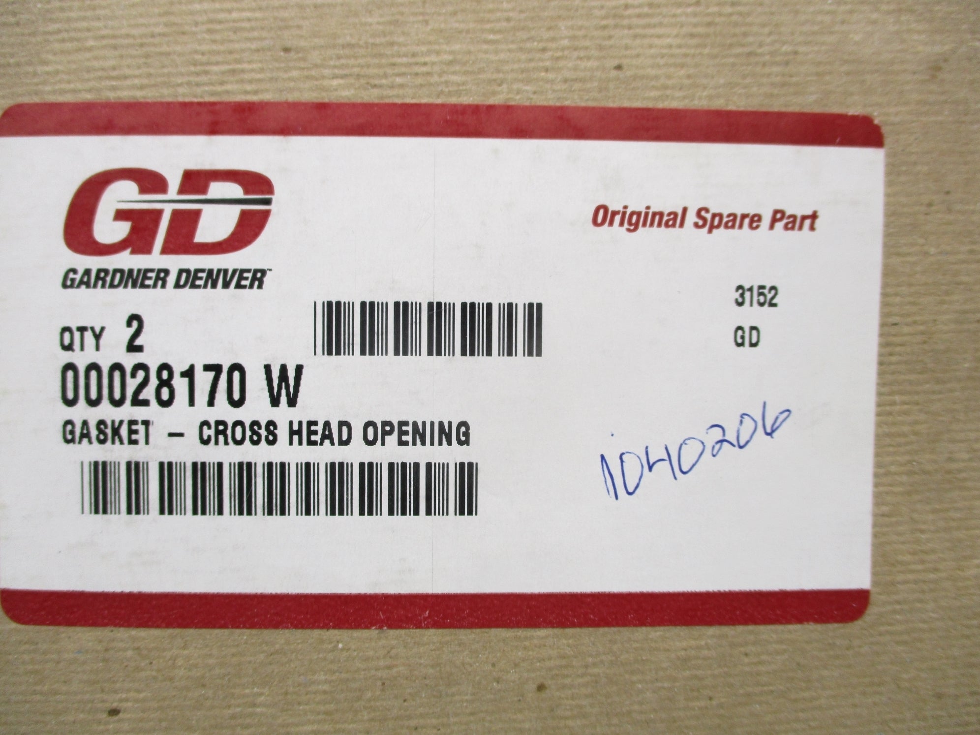 GARDNER DENVER 00028170W (PKG OF 2) NSFS