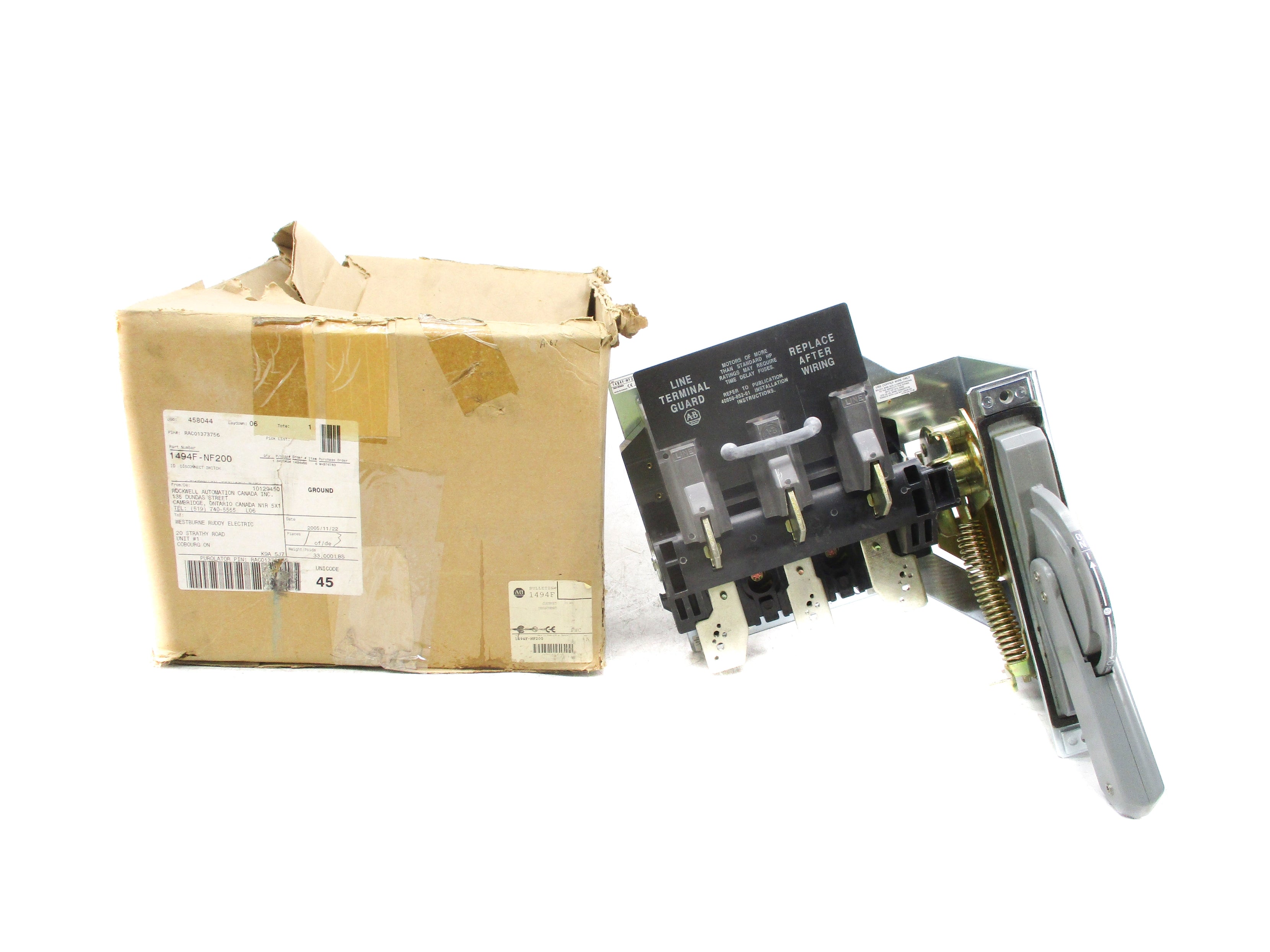 ALLEN BRADLEY 1494F-NF200 SER. A (BR/WH) NSMP