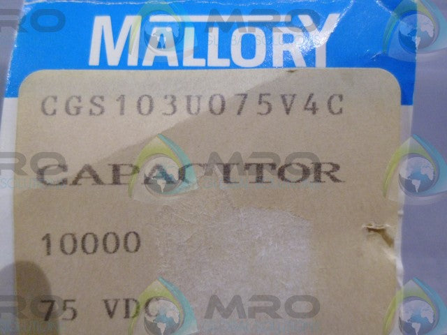 MALLORY INDUSTRIES CGS103U075V4C CAPAITOR  *NEW IN BOX*