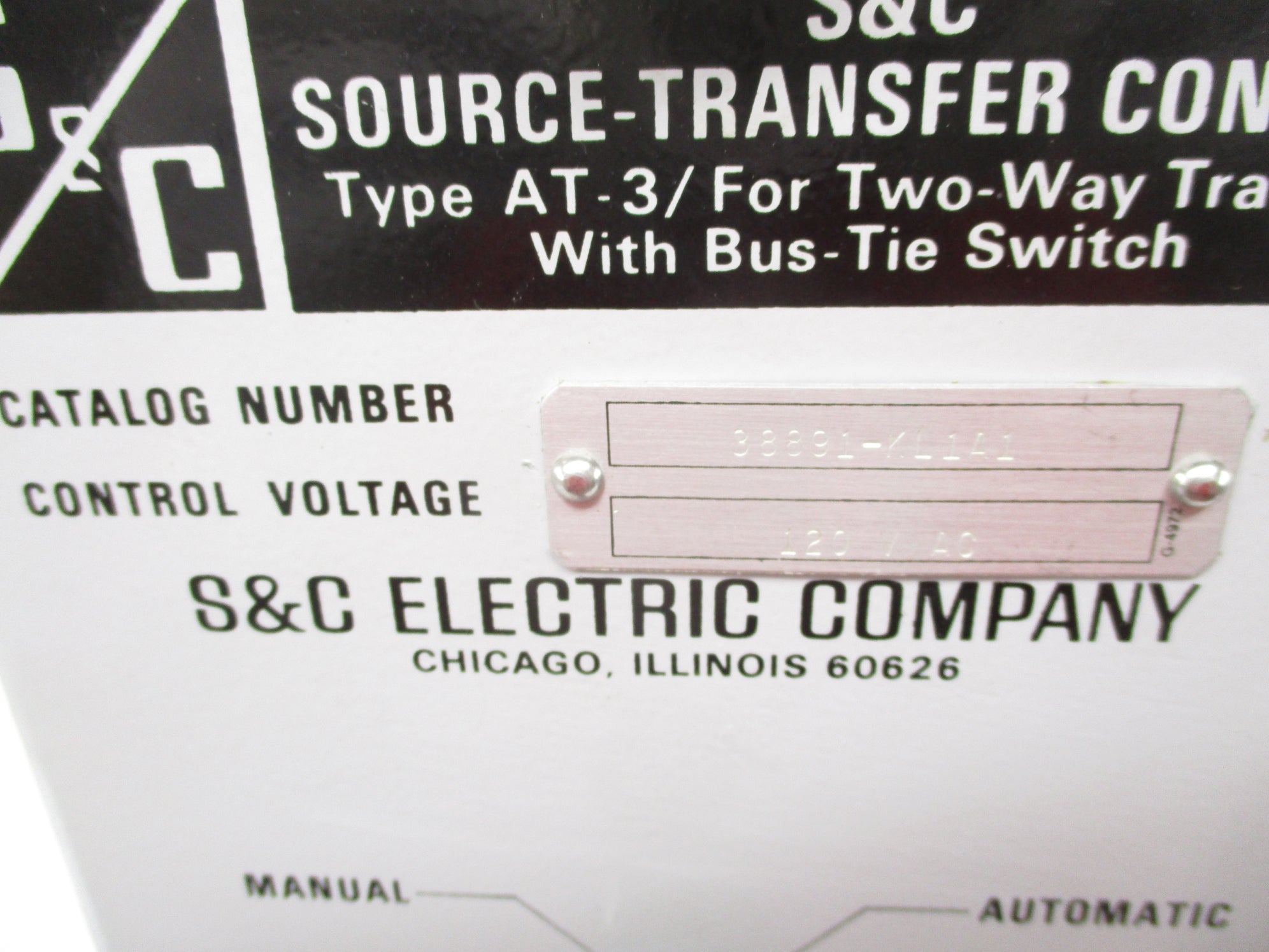 S&C ELECTRIC COMPANY 38891-KL141 UNMP