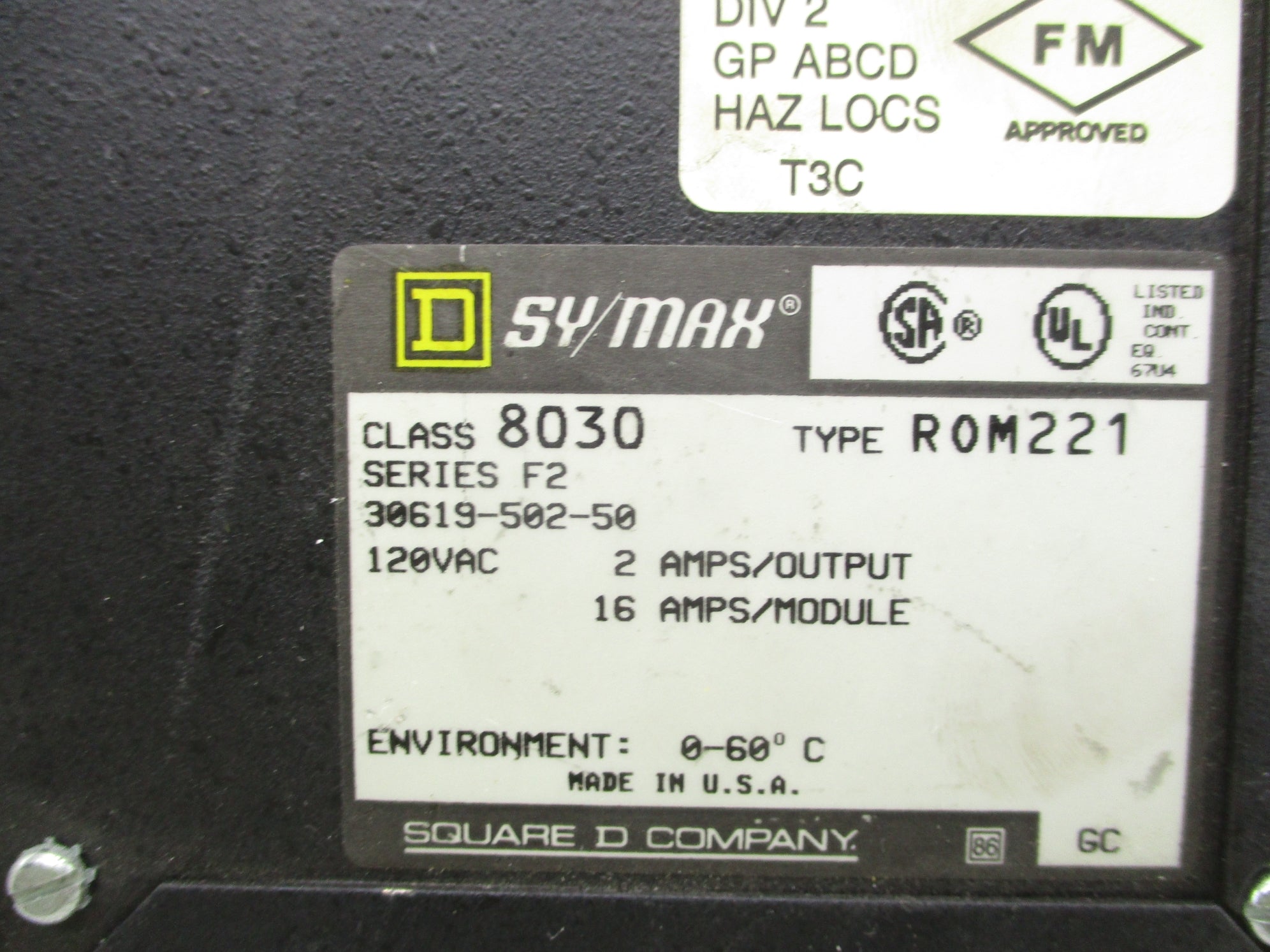 SQUARE D 8030ROM221 SER. F2 UNMP
