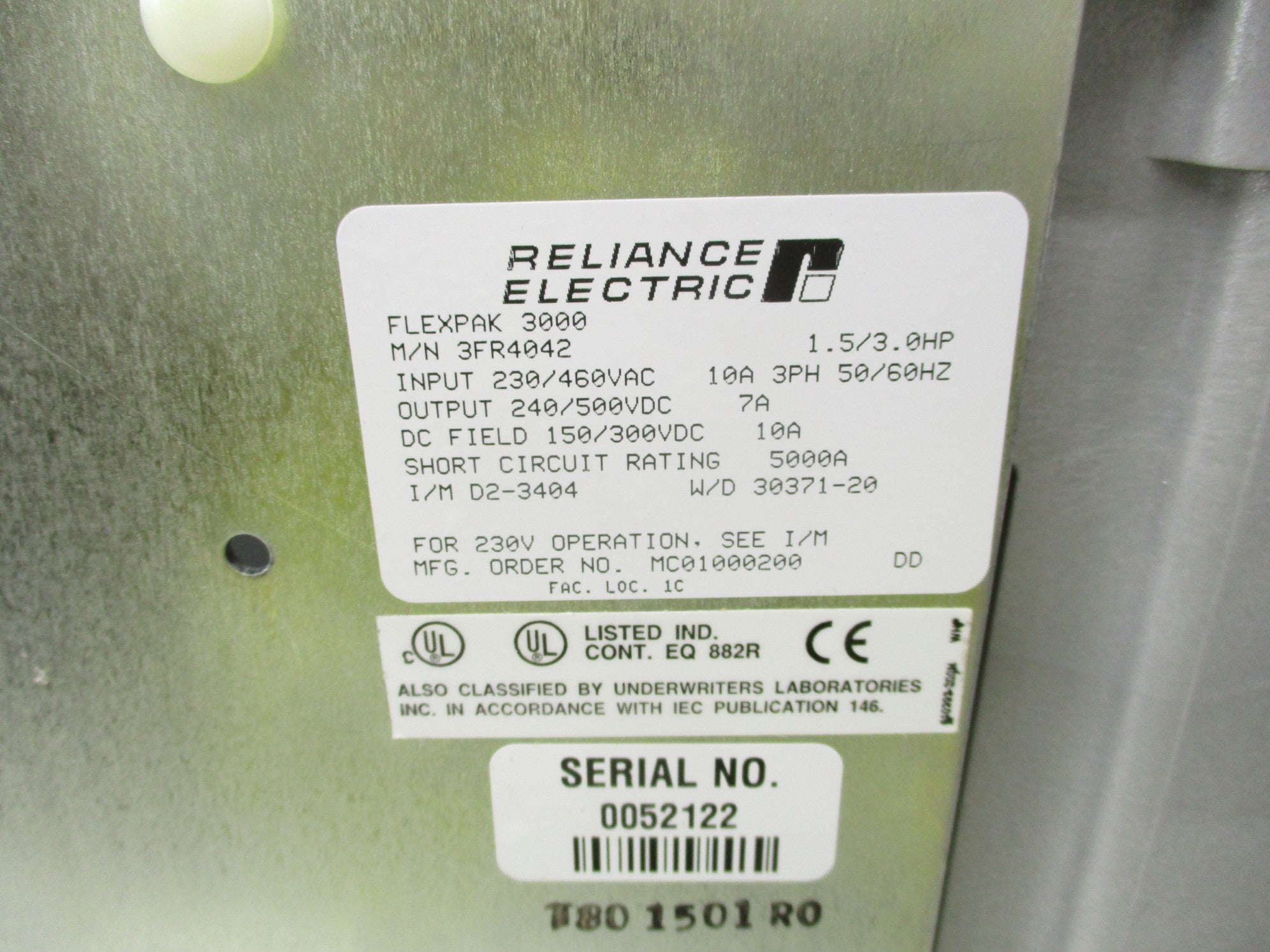 RELIANCE ELECTRIC 3FR4042 UNMP