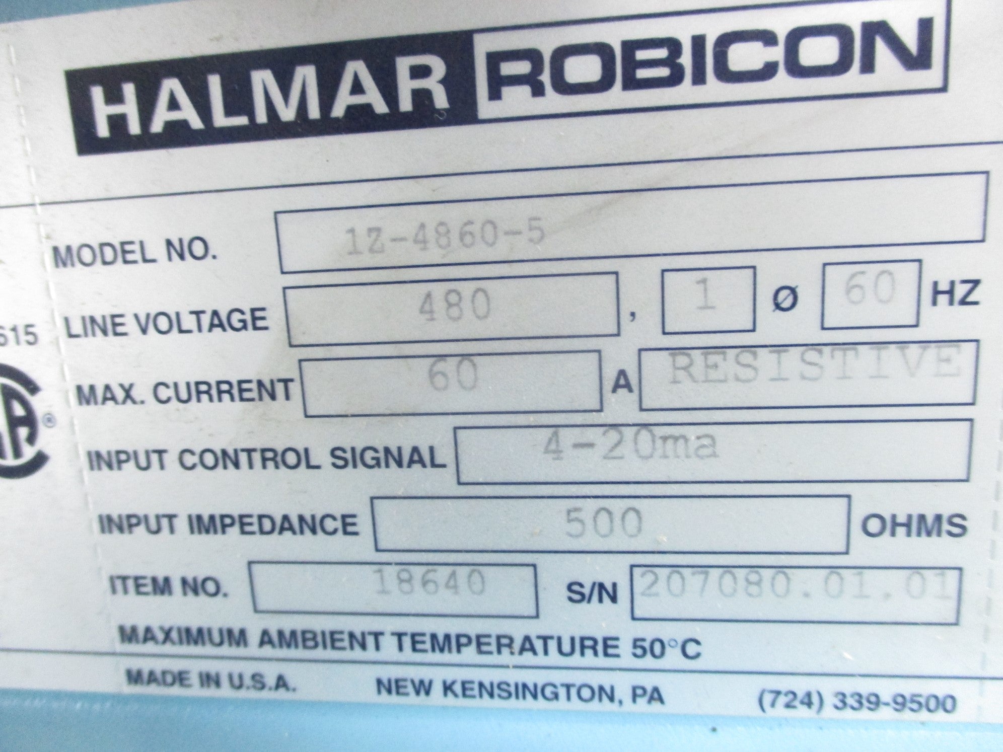 HALMAR ROBICON 1Z-4860-5 UNMP