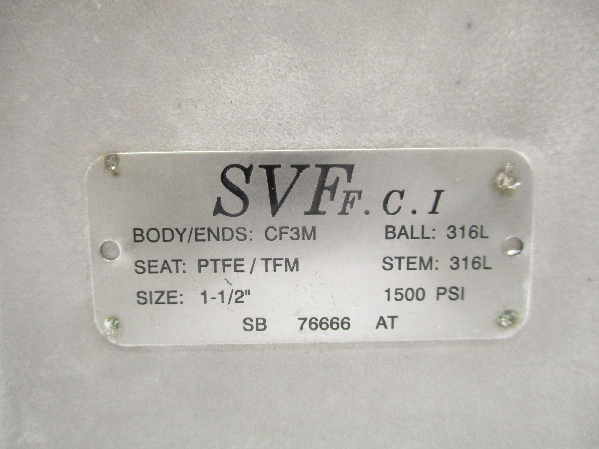SVF SB76666AT 1-1/2" 1500PSI NSNP