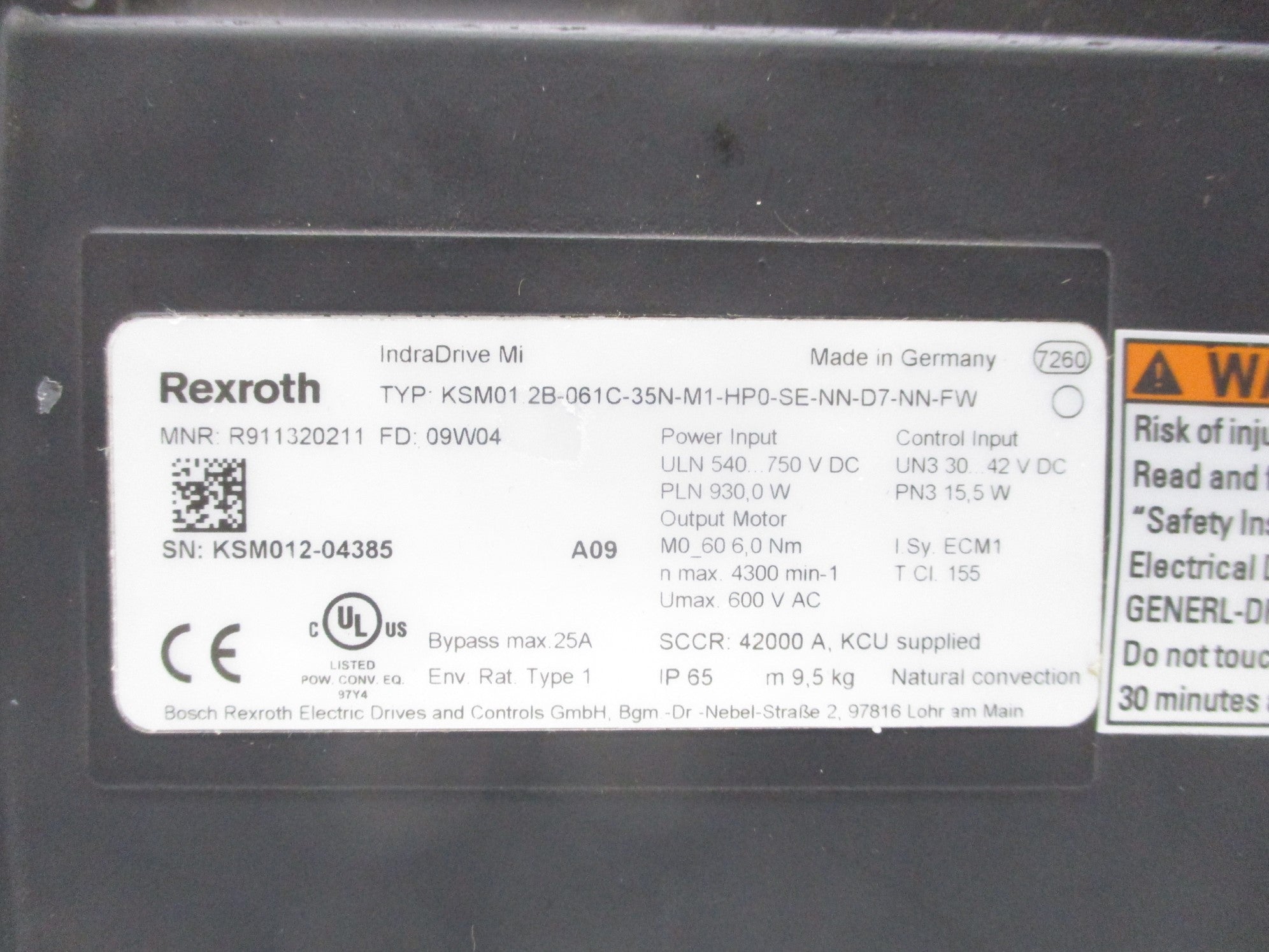 REXROTH KSM012B-061C-35N-M1-HP0-SE-NN-D7-NN-FW R911320211 NSNP