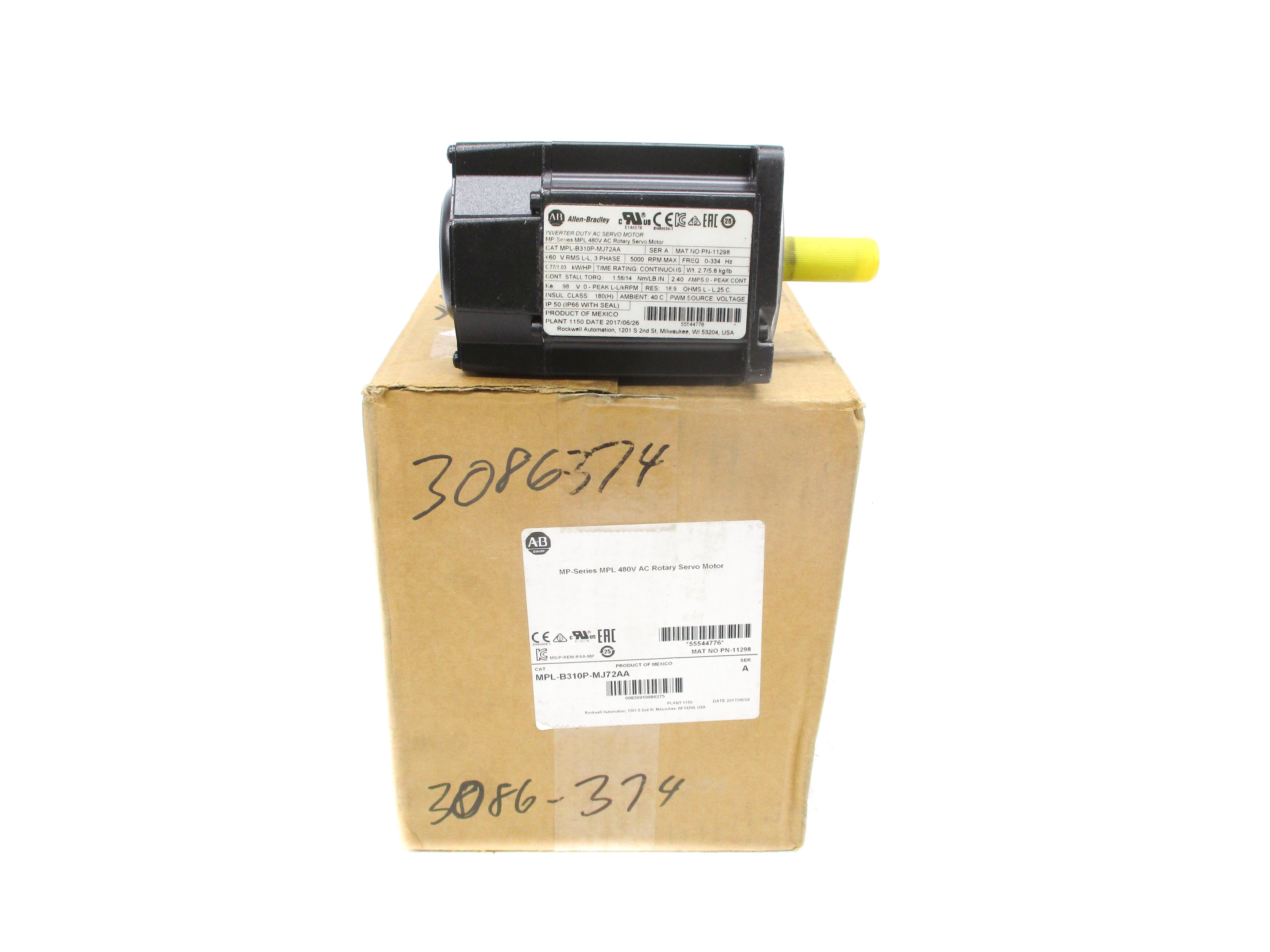ALLEN BRADLEY MPL-B310P-MJ72AA SER. A NSMP