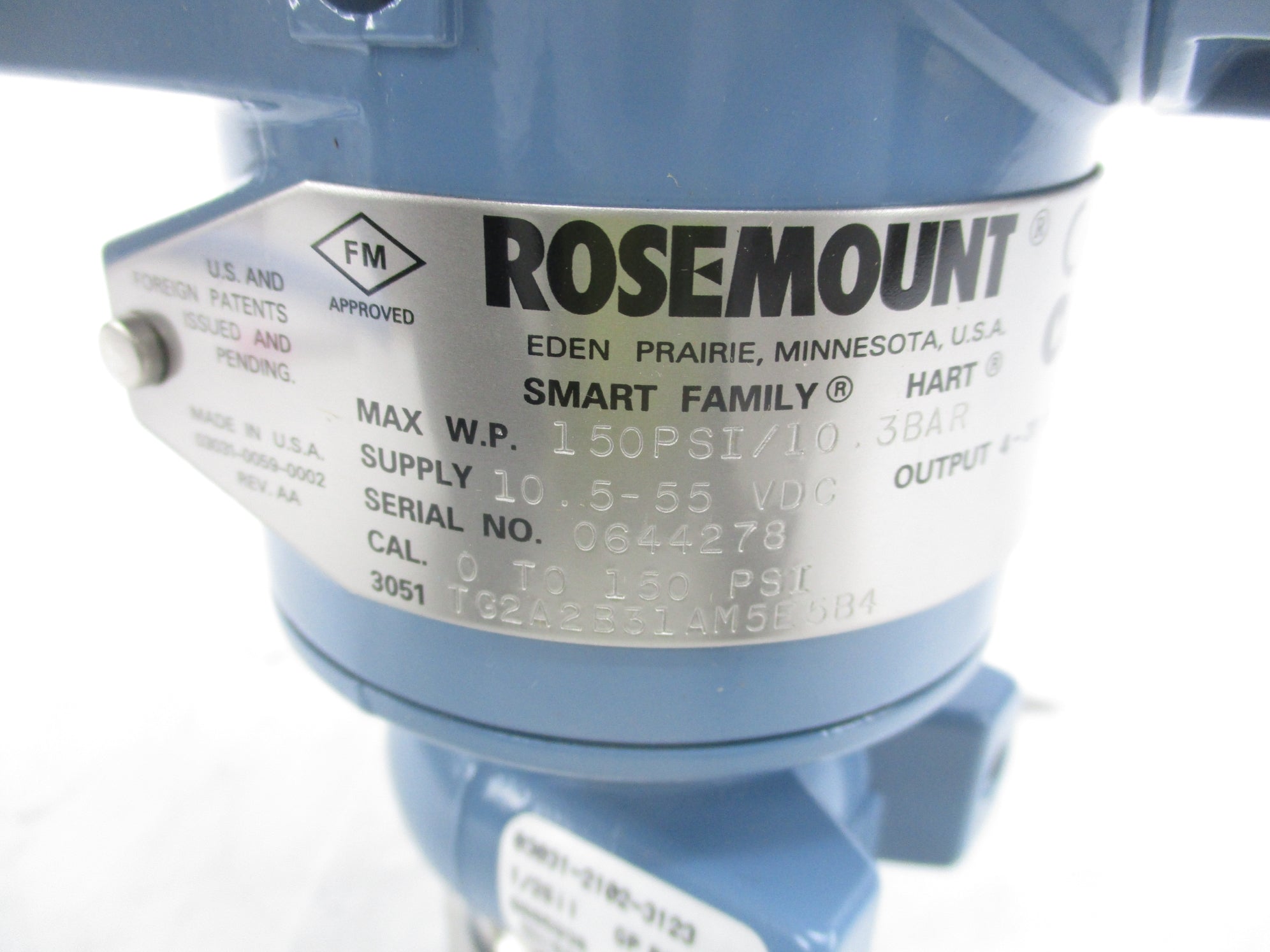 ROSEMOUNT 3051TG2A2B31AM5E5B4 150PSI NSNP