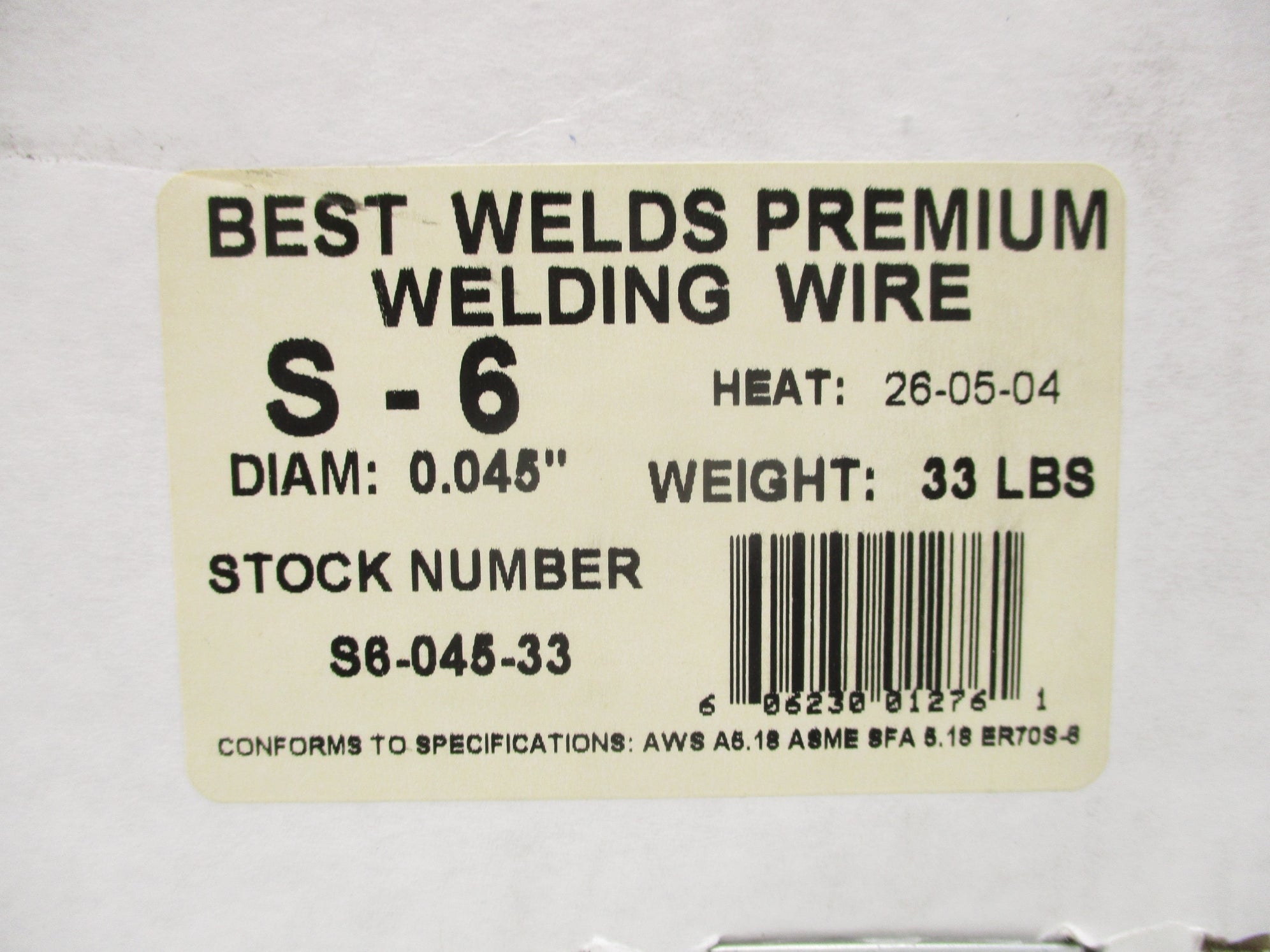 BEST WELDS S6-045-33 33LB NSFS
