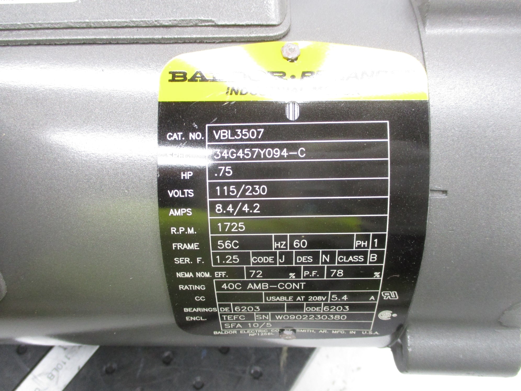 BALDOR VBL3507 NSNP