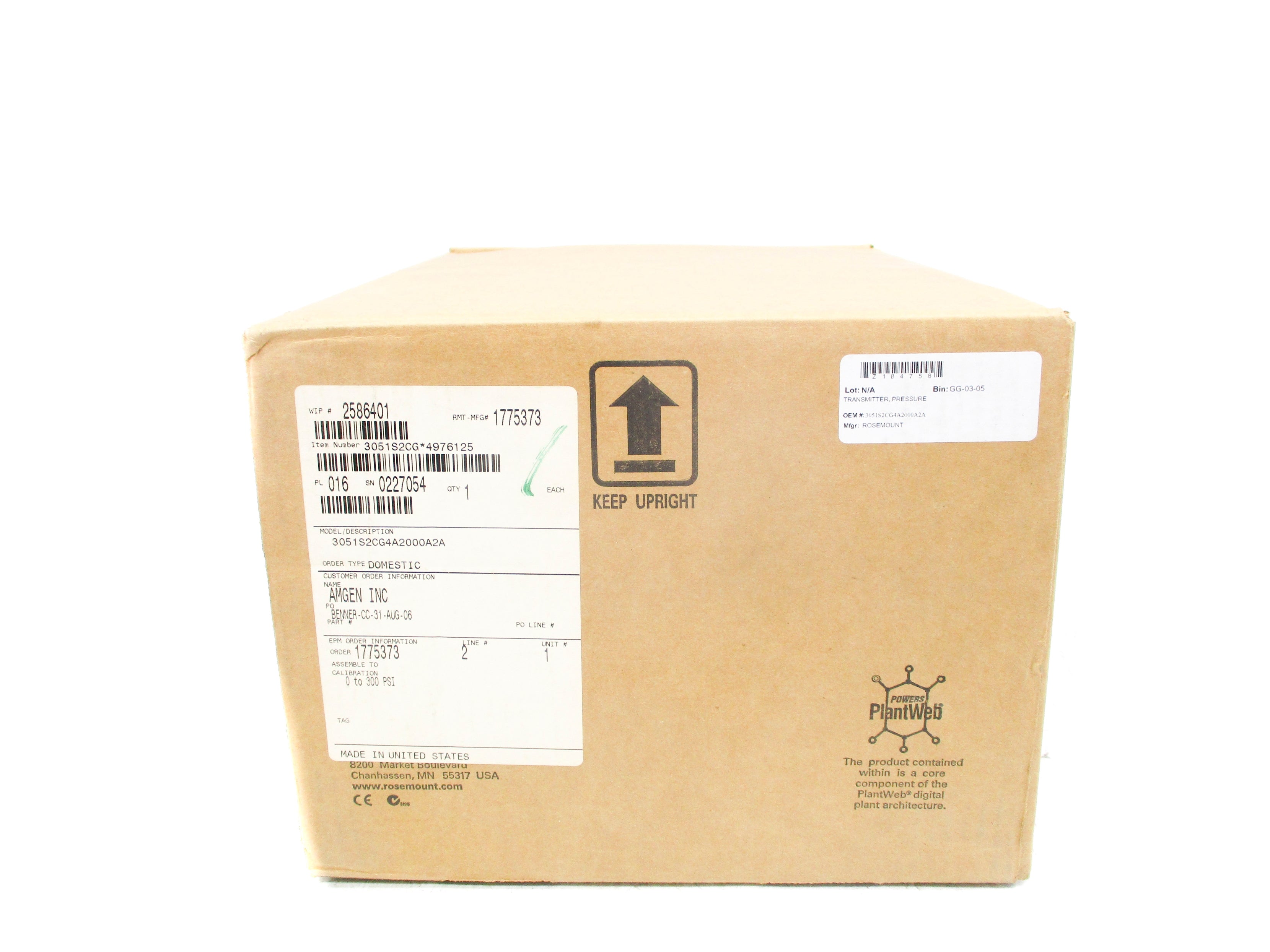 ROSEMOUNT 3051S2CG4A2000A2A 0-300PSI NSMP