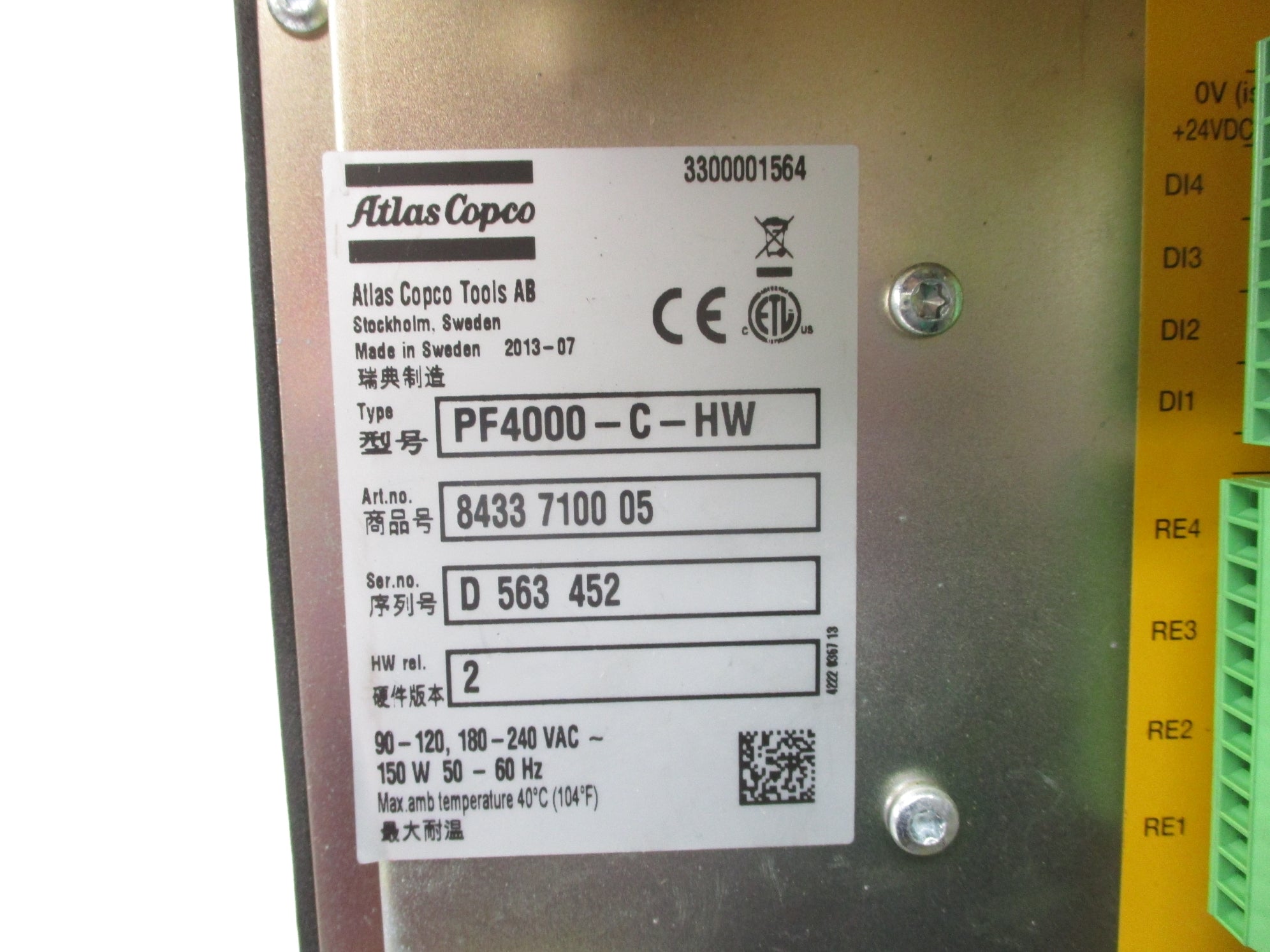 ATLAS COPCO PF4000-C-HW (AS PICTURED) UNMP