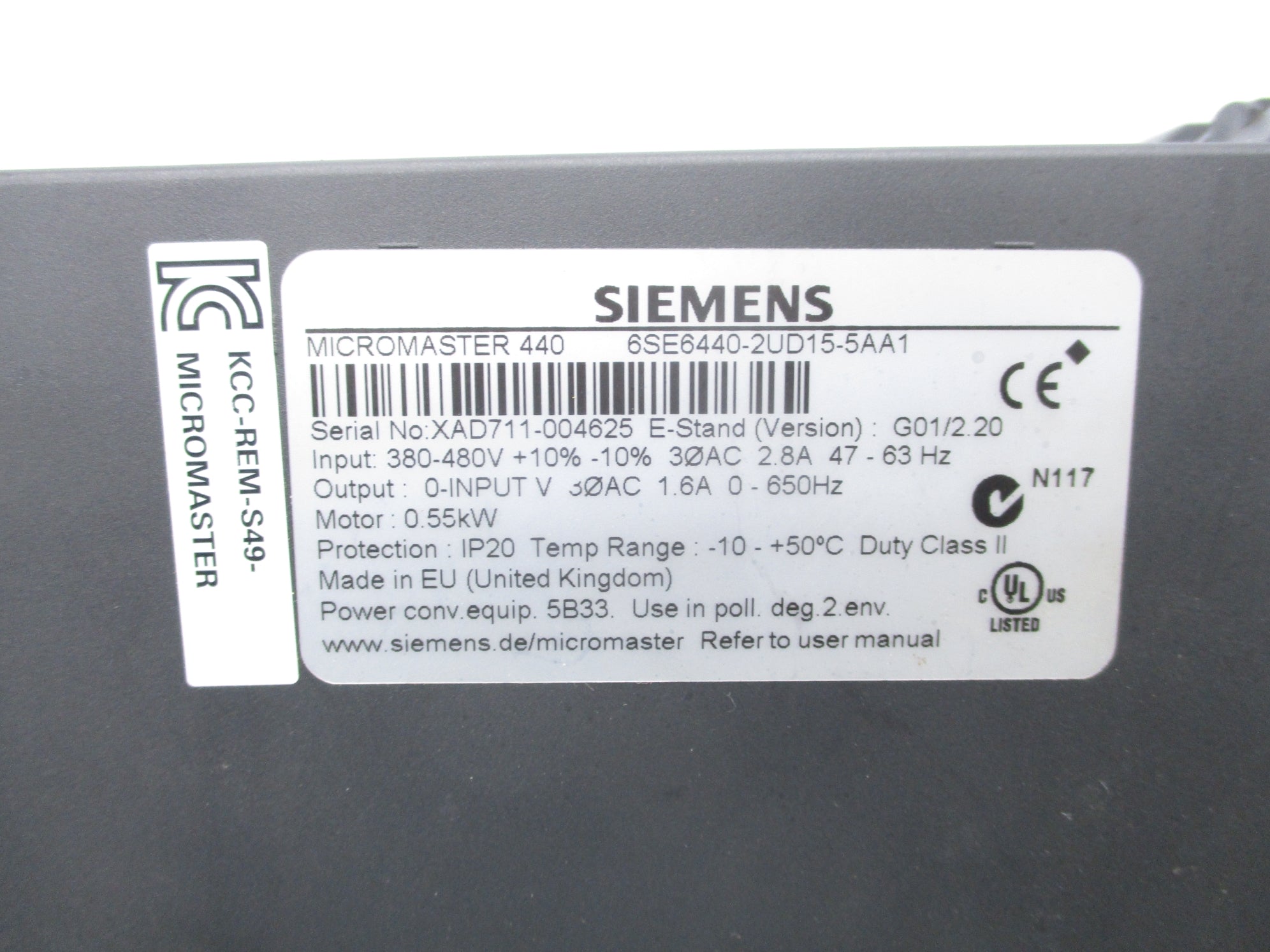 SIEMENS 6SE6440-2UD15-5AA1 NSNP