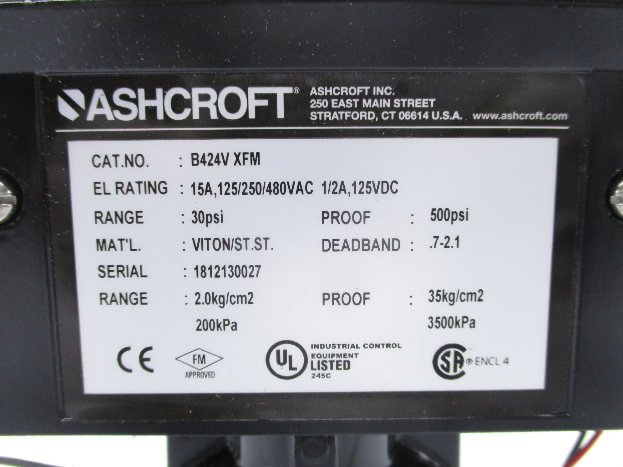 ASHCROFT B424VXFM 30PSI NSNP