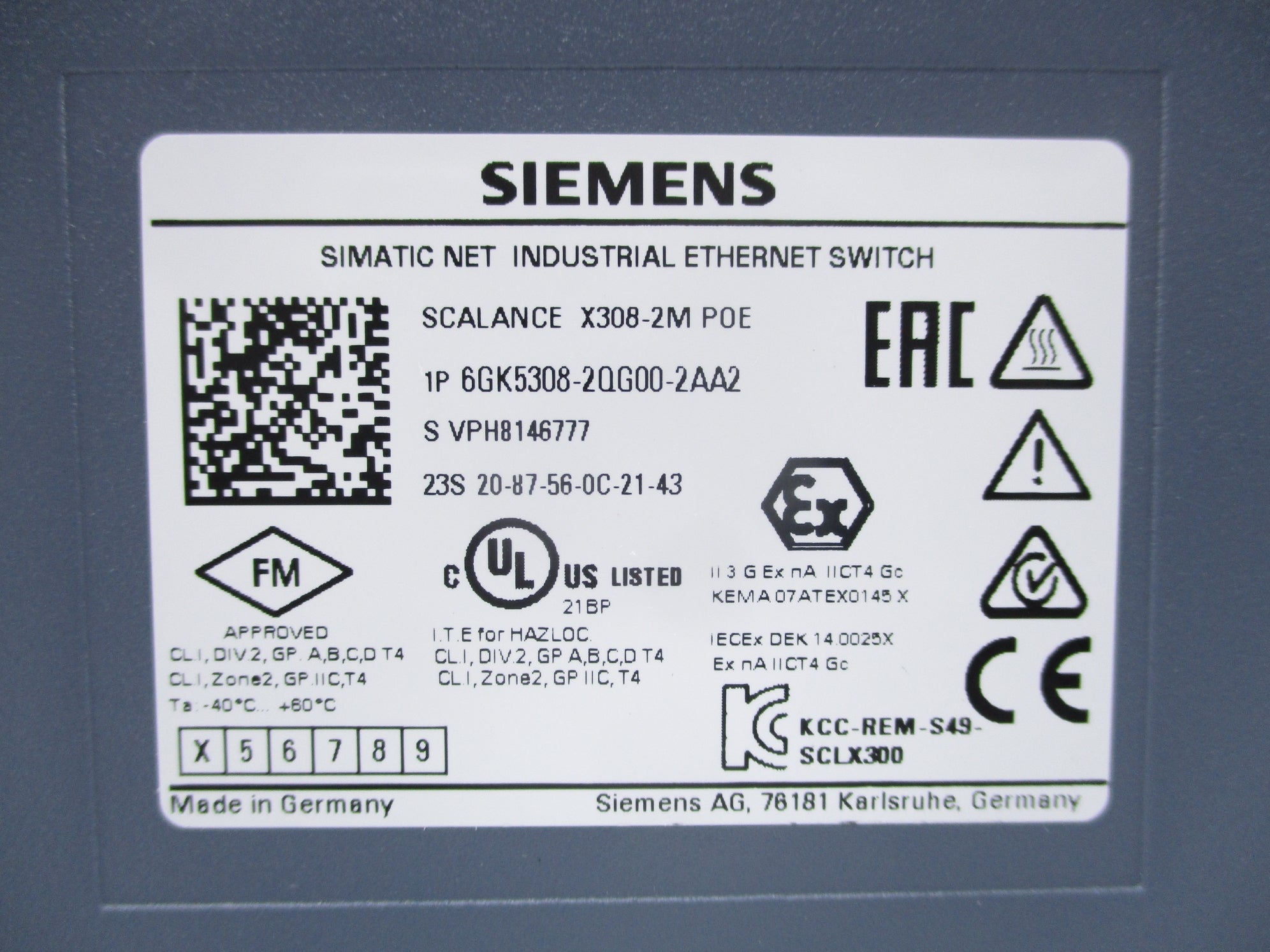 SIEMENS 6GK5308-2QG00-2AA2 NSNP