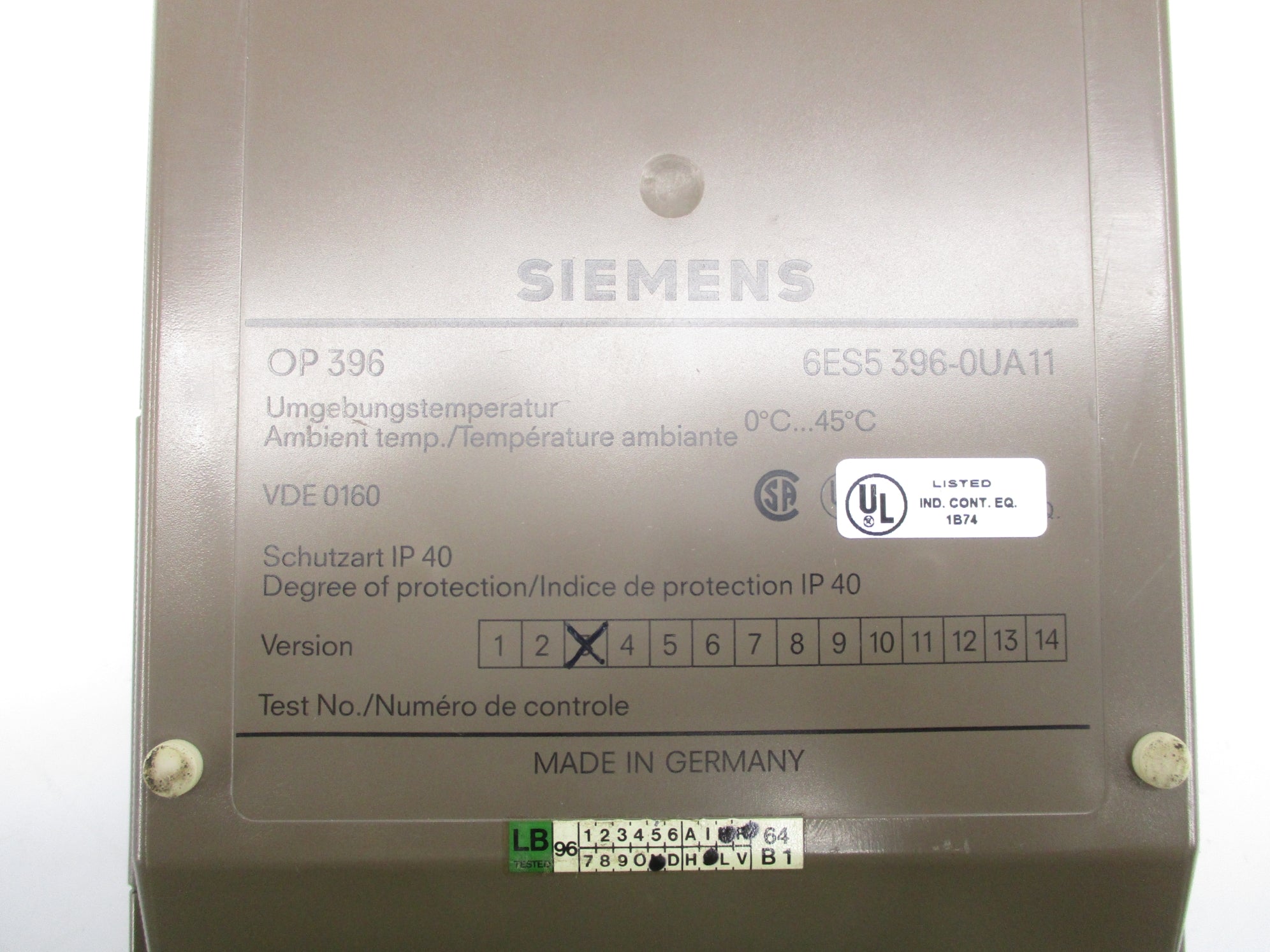 SIEMENS 6ES5396-0UA11 NSNP