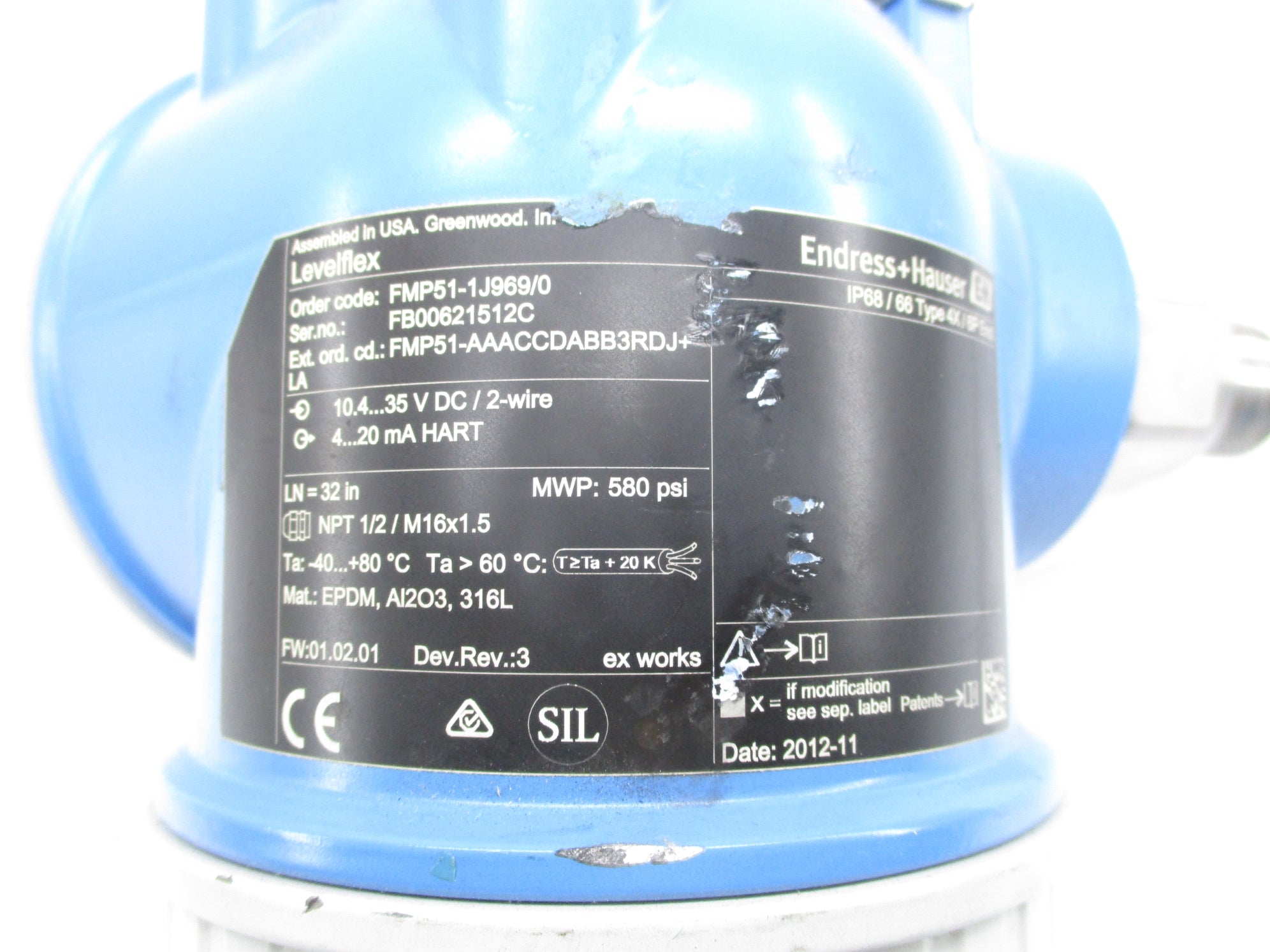 ENDRESS+HAUSER FMP51-1J969/0 580PSI (AS PICTURED) UNMP