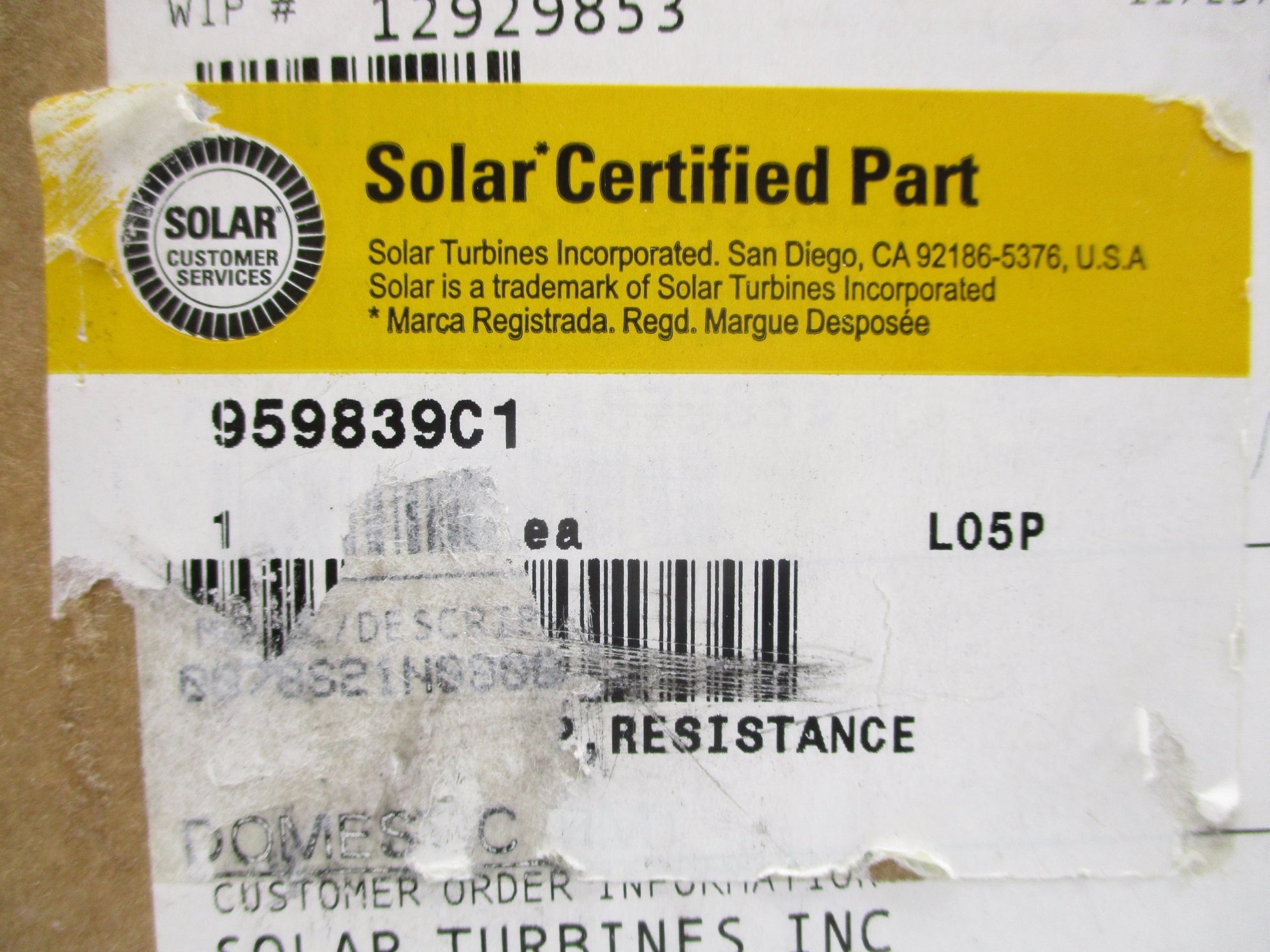 SOLAR TURBINES 959839C1 NSMP