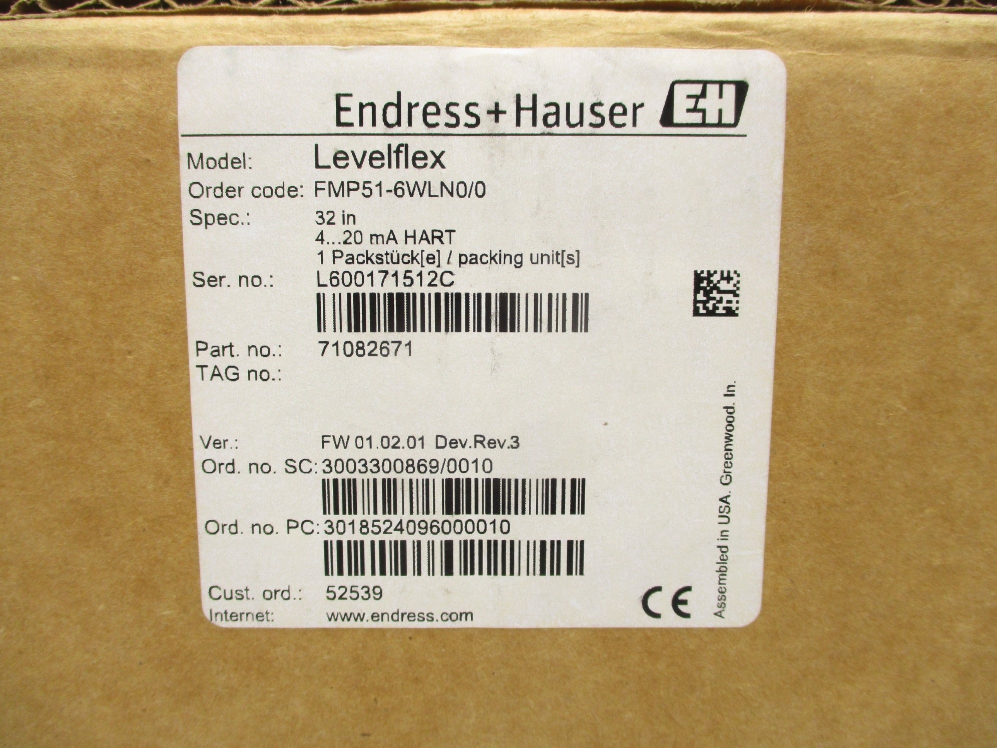 ENDRESS+HAUSER FMP51-6WLN0/0 NSMP