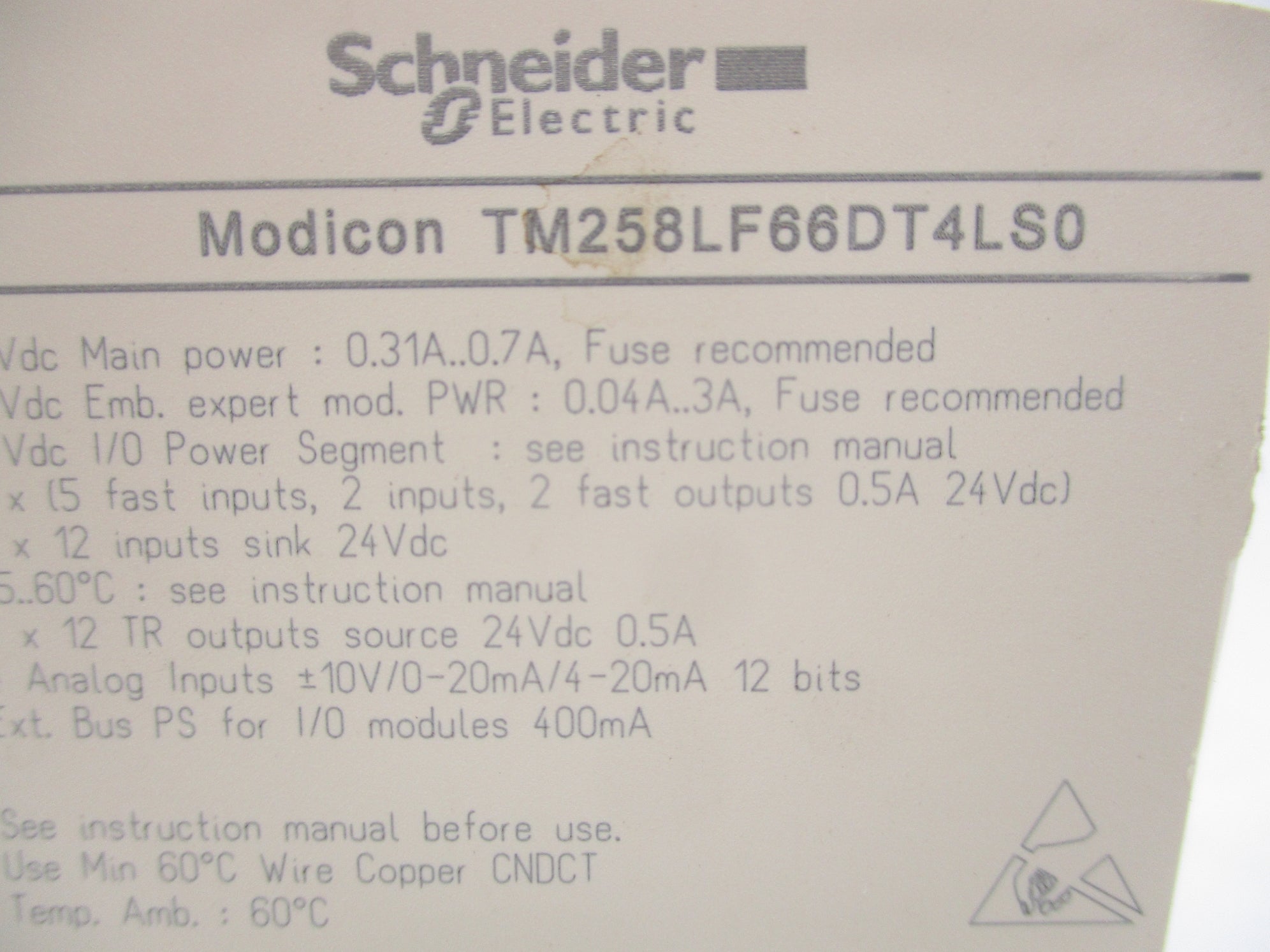 SCHNEIDER ELECTRIC TM258LF66DT4LS0 (AS PICTURED) UNMP