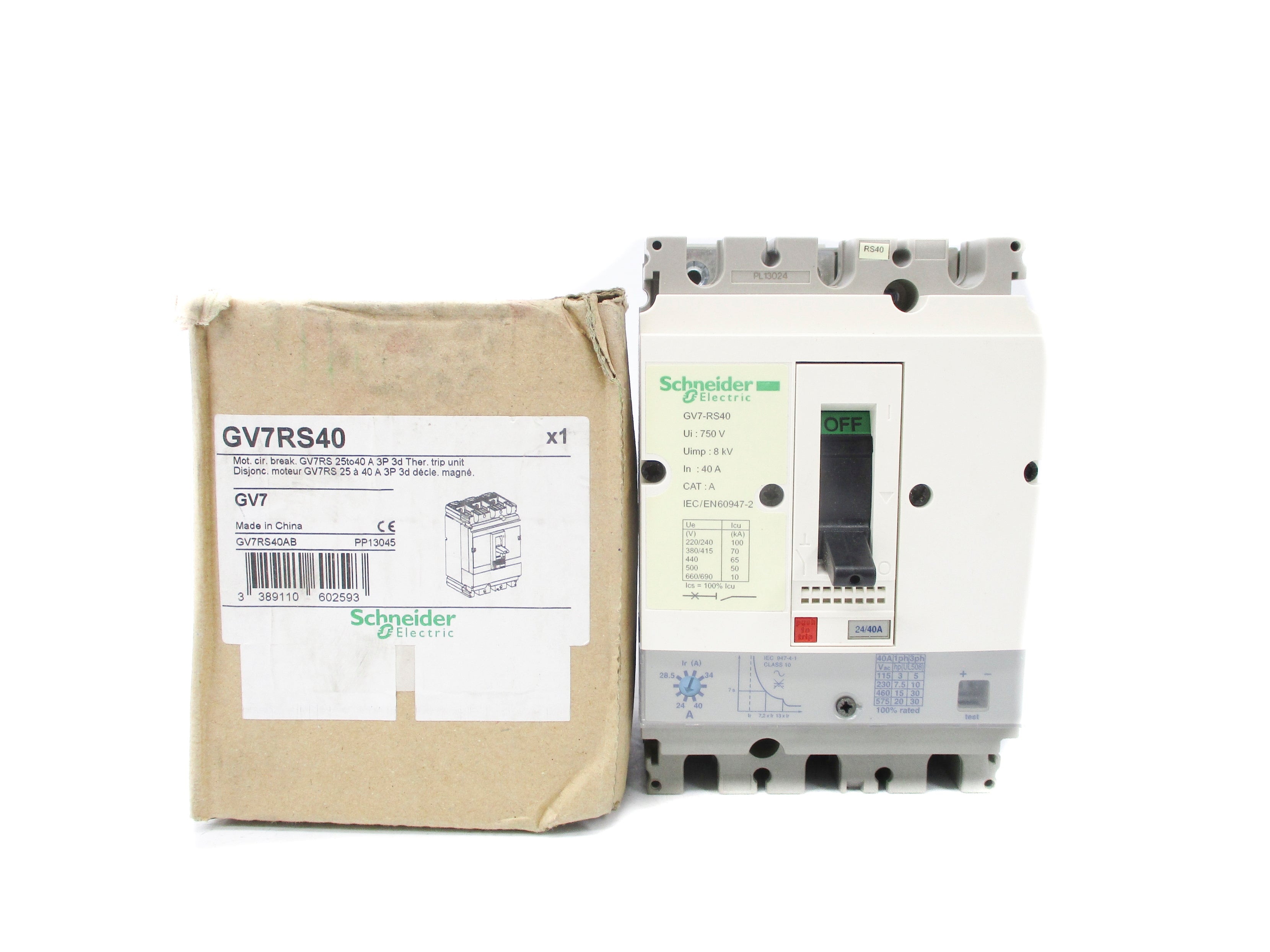 SCHNEIDER ELECTRIC GV7RS40 24-40A 750V NSMP