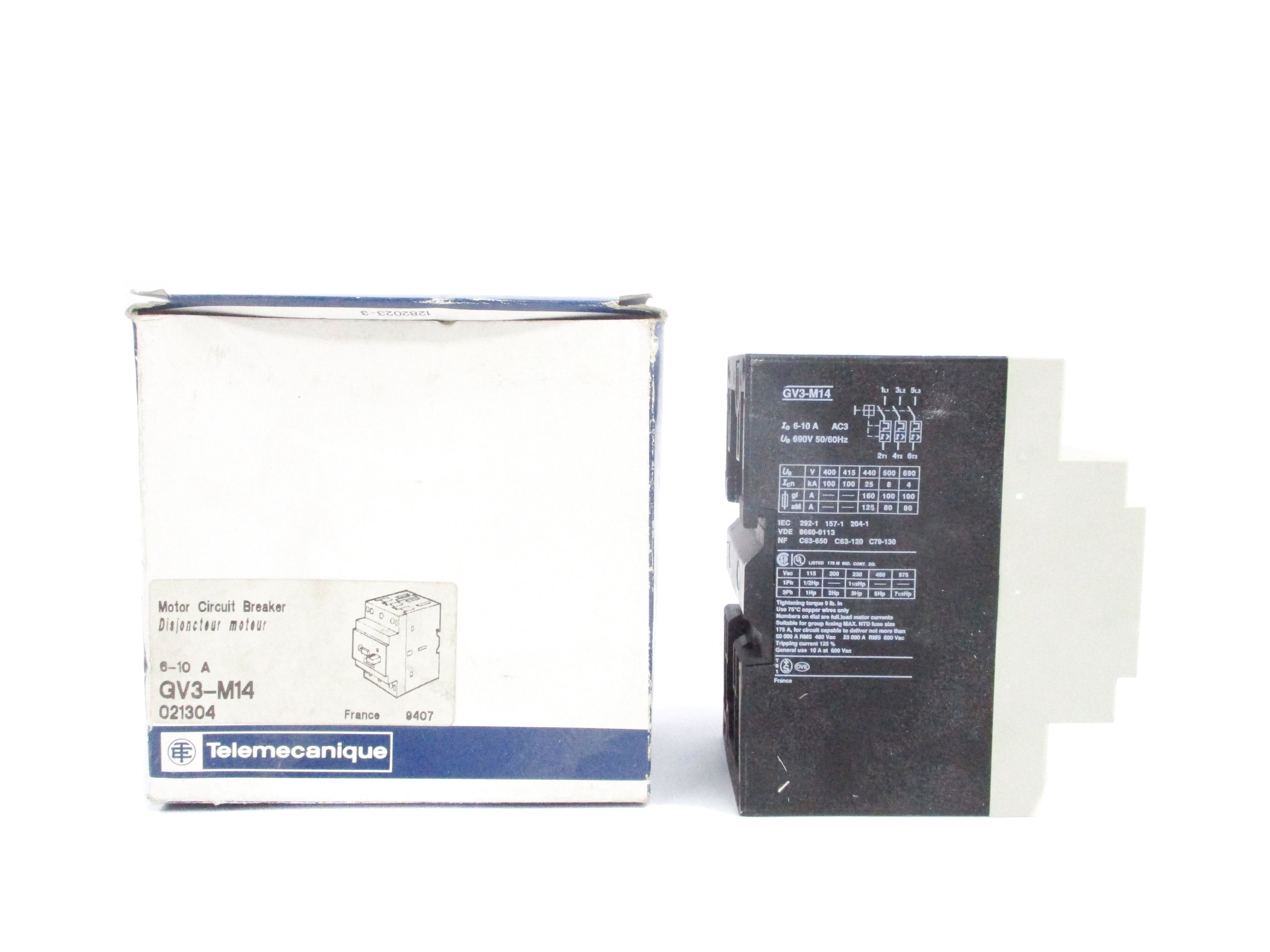 TELEMECANIQUE GV3-M14 6-10A 690V NSMP