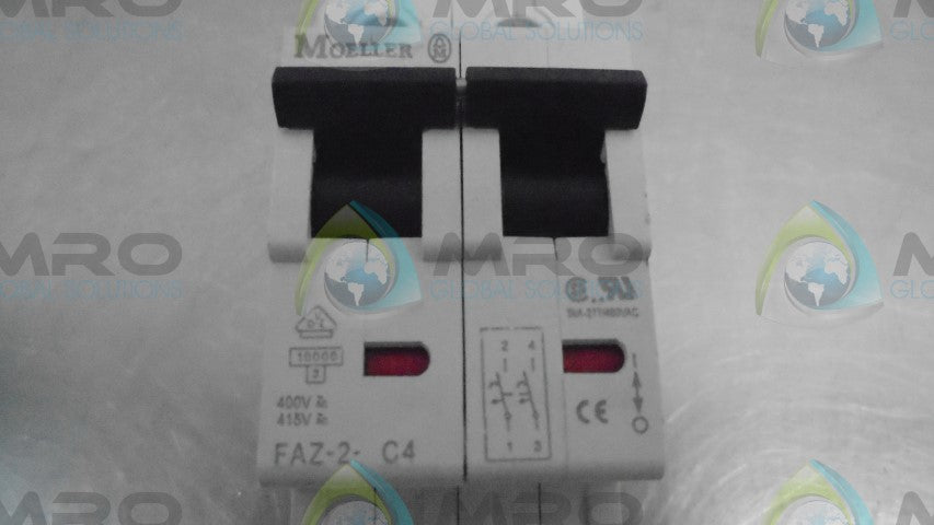 MOELLER FAZ-2-C4 CIRCUIT BREAKER *USED*