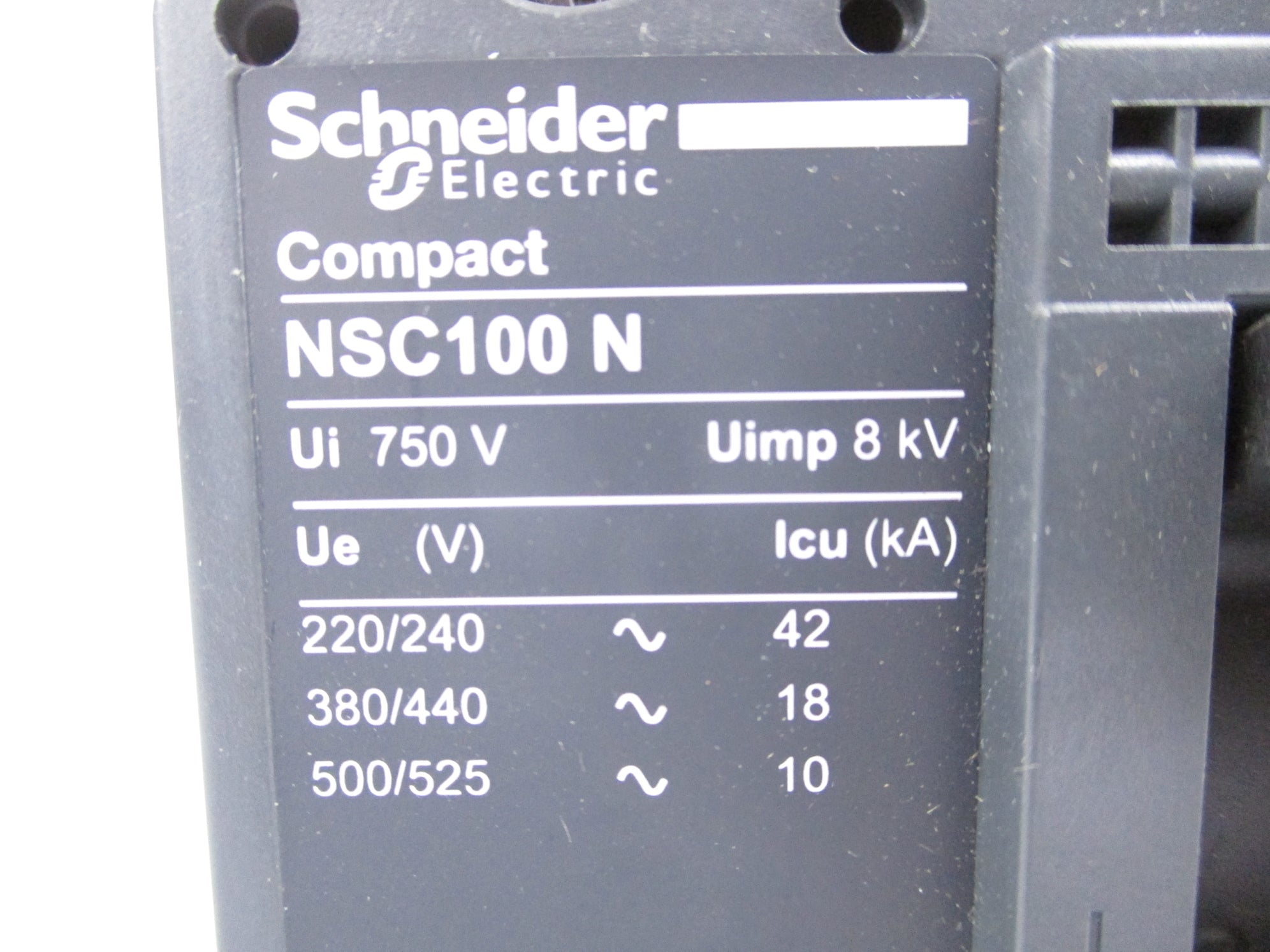 SCHNEIDER ELECTRIC NSC100N 100A 525V UNMP