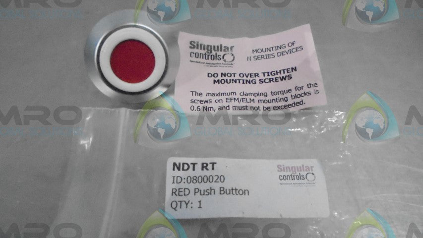 SINGULAR CONTROLS NDT RT RED PUSH BUTTON *NEW IN BAG*
