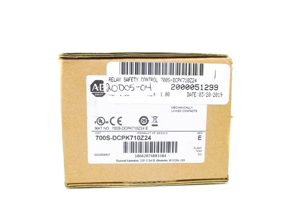 ALLEN BRADLEY 700S-DCPK710Z24 SER. E 24V (BR/WH) NSMP