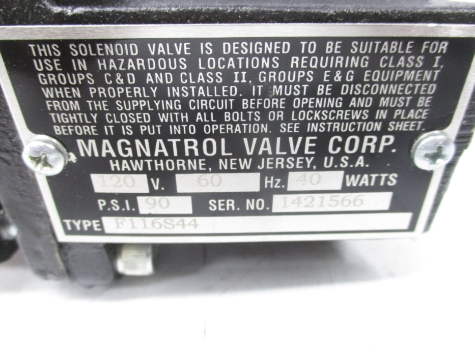 MAGNATROL F116S44 120V 90PSI NSNP