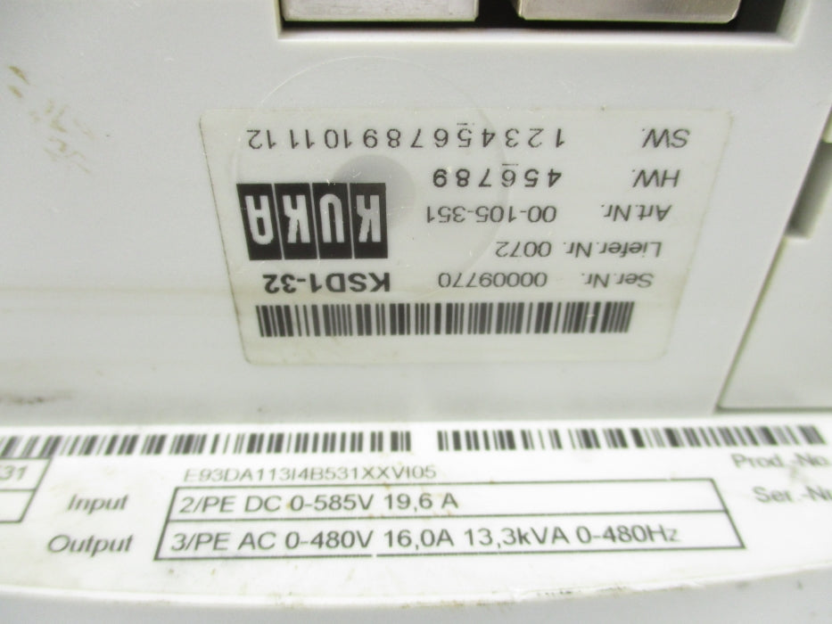 KUKA KSD1-32 E93DA113I4B531XXVI05 (AS PICTURED) UNMP