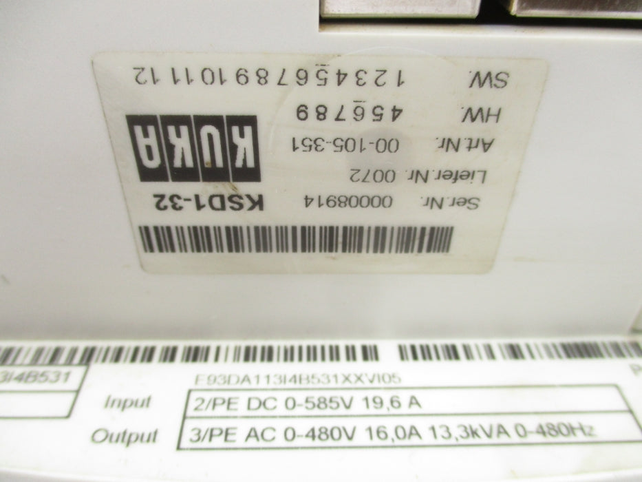 KUKA KSD1-32 E93DA113I4531XXVI05 UNMP