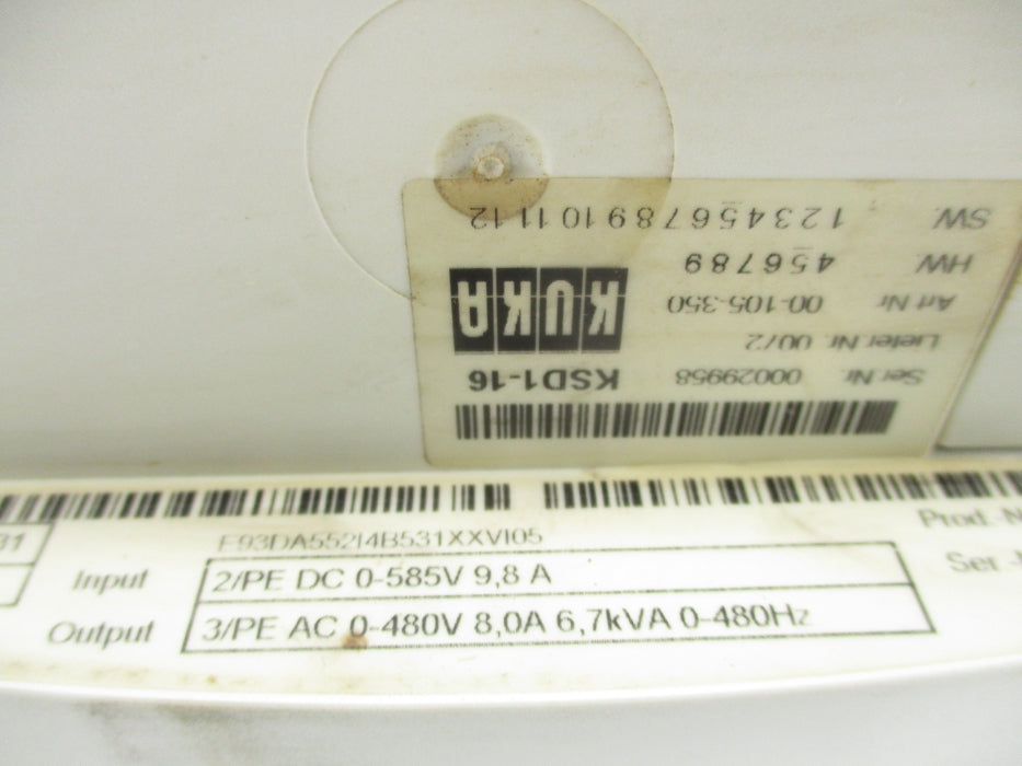 KUKA KSD1-16 E93DA522I4B531XXVI05 (AS PICTURED) UNMP
