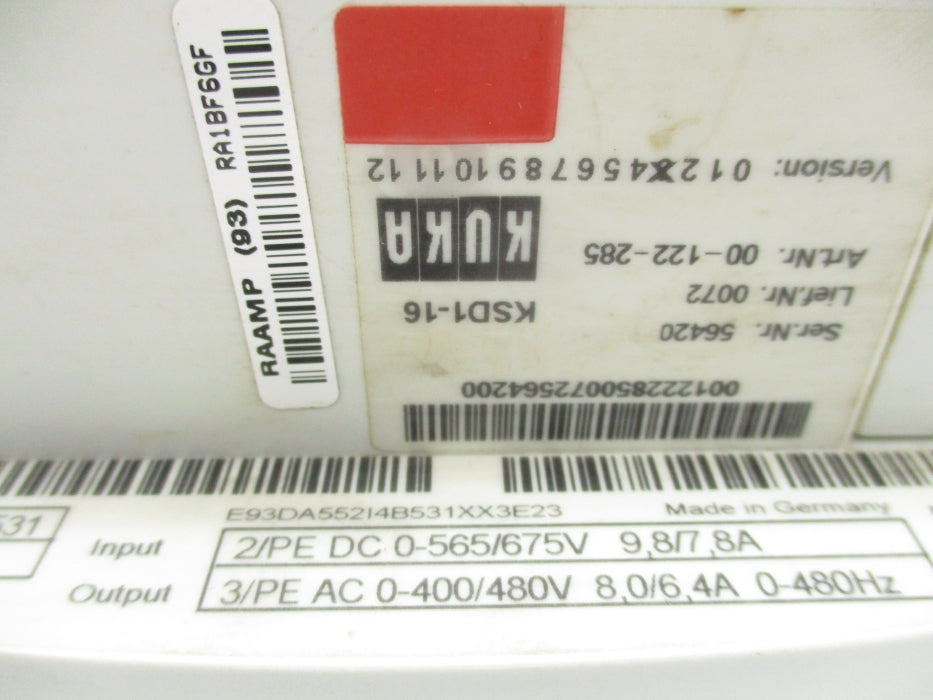 KUKA KSD1-16 E93DA552I4B531XX3E23 UNMP
