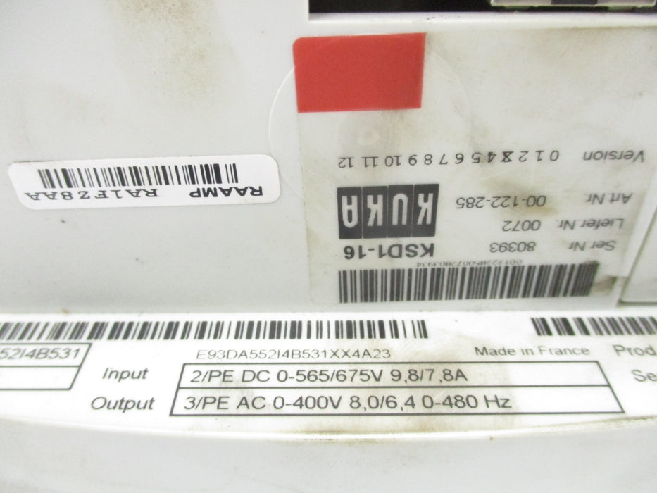 KUKA KSD1-16 E93DA552I4B531XX4A23 UNMP