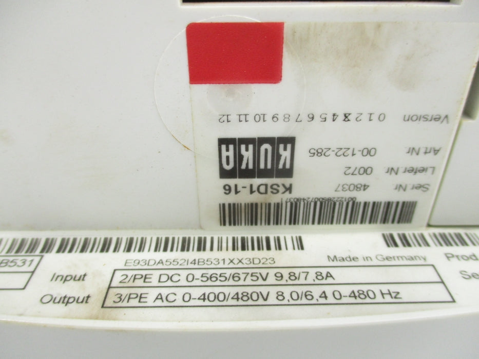 KUKA KSD1-16 E93DA552I4B531XX3D23 UNMP