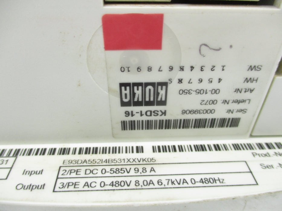 KUKA KSD1-16 E93DA552I4B531XXVK05 UNMP