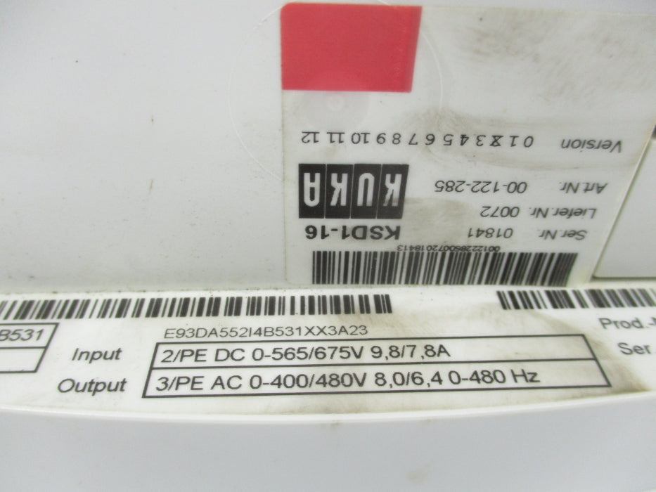 KUKA KSD1-16 E93DA552I4B531XX3A23 UNMP