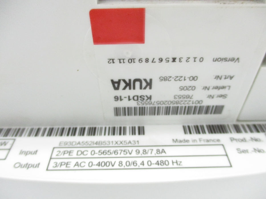 KUKA KSD1-16 E93DA552I4B531XX5A31 UNMP
