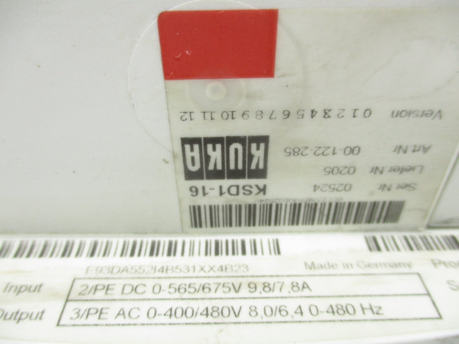 KUKA KSD1-16 E93DA552I4B531XX4B23 UNMP