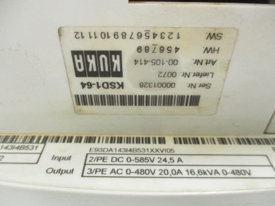 KUKA KSD1-64 E93DA143I4B531XXVI05 (AS PICTURED) UNMP